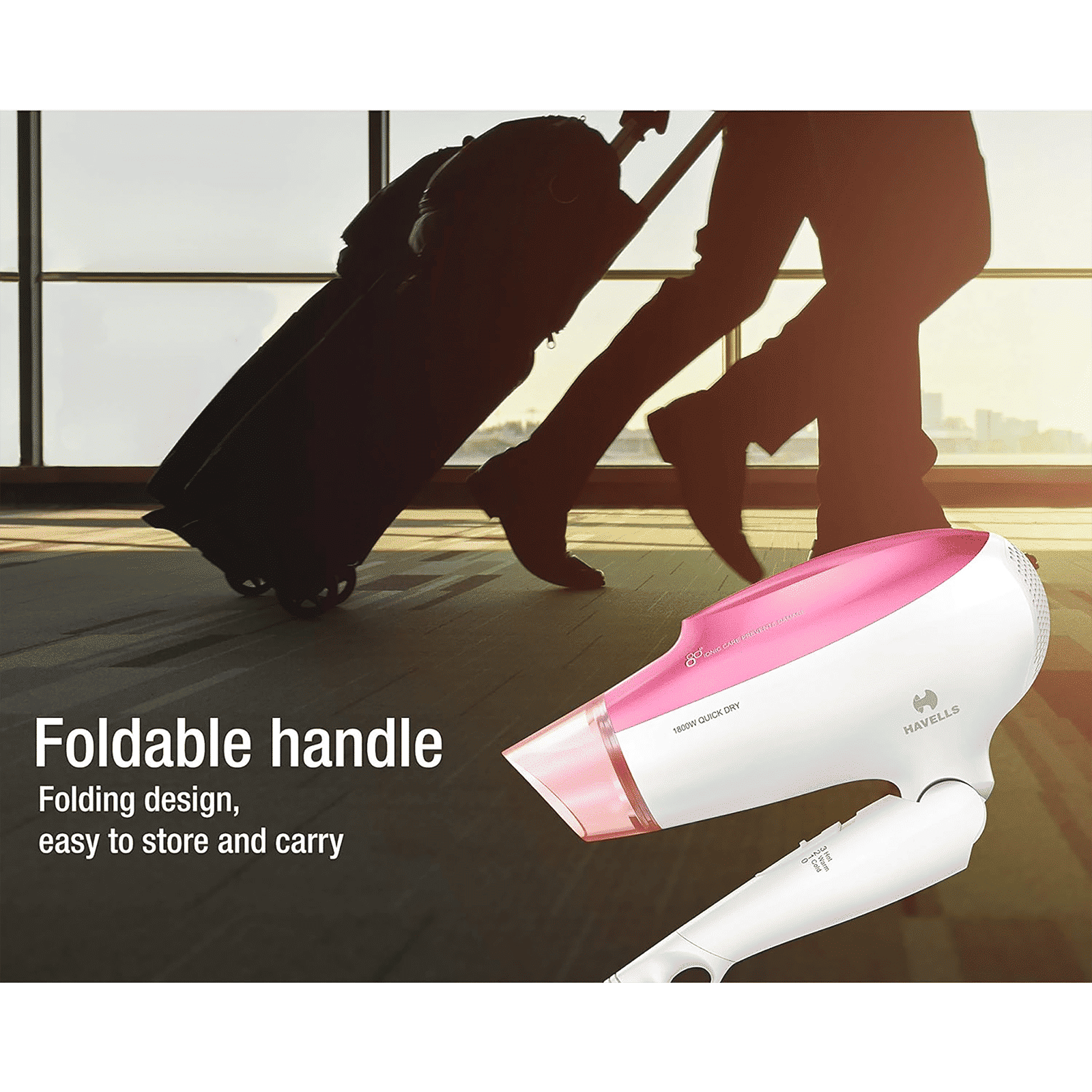 HAVELLS Hair Dryer with 3 Heat Settings (Heat Balance Technology, Pink)_8