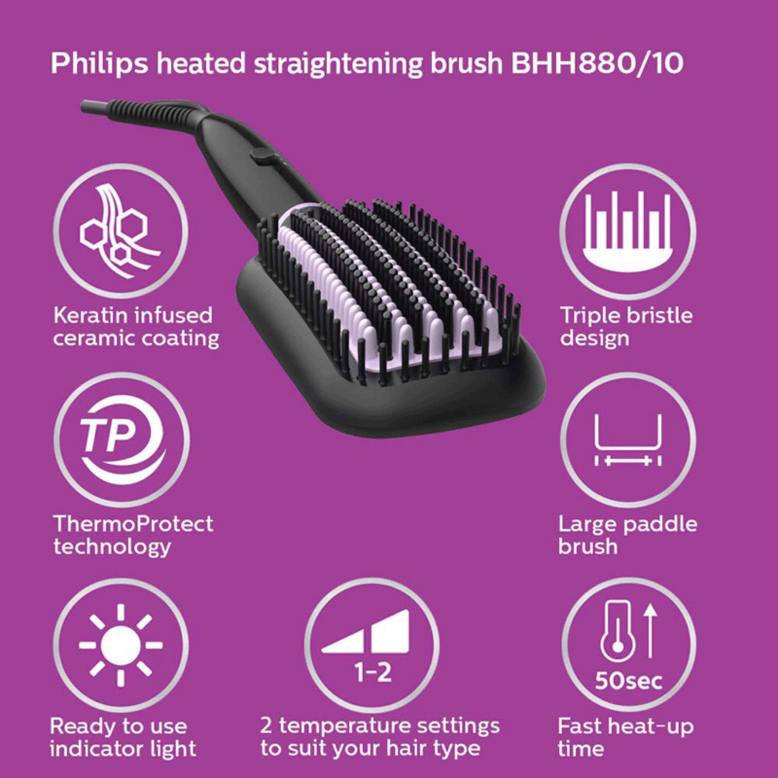 PHILIPS BHH880/10 Hair Straightening Brush with 2 Temperature Settings (Black)_13