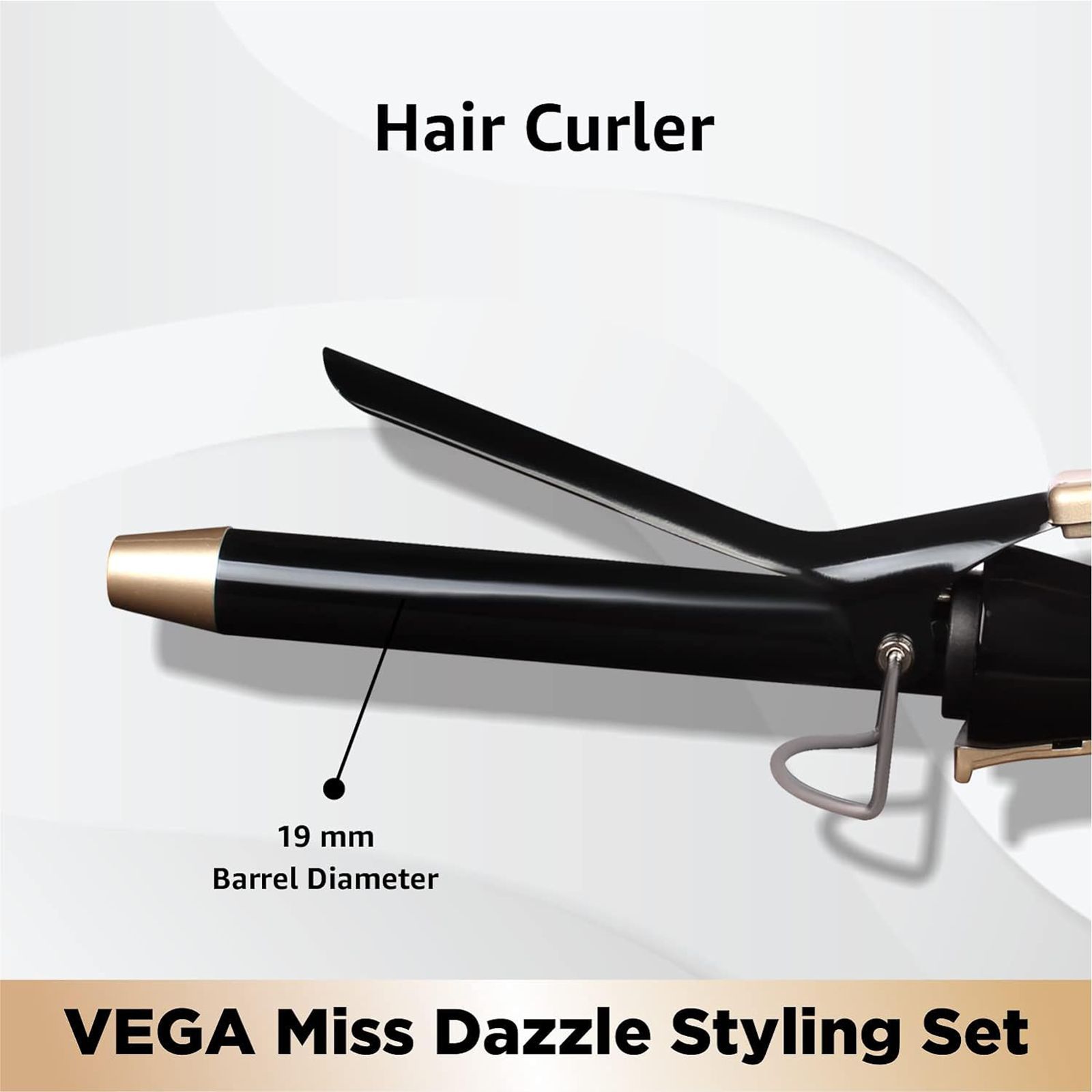 VEGA Miss Dazzle Hair Styler with Ceramic Coating Technology (LED Indicator, Black & Gold)_5