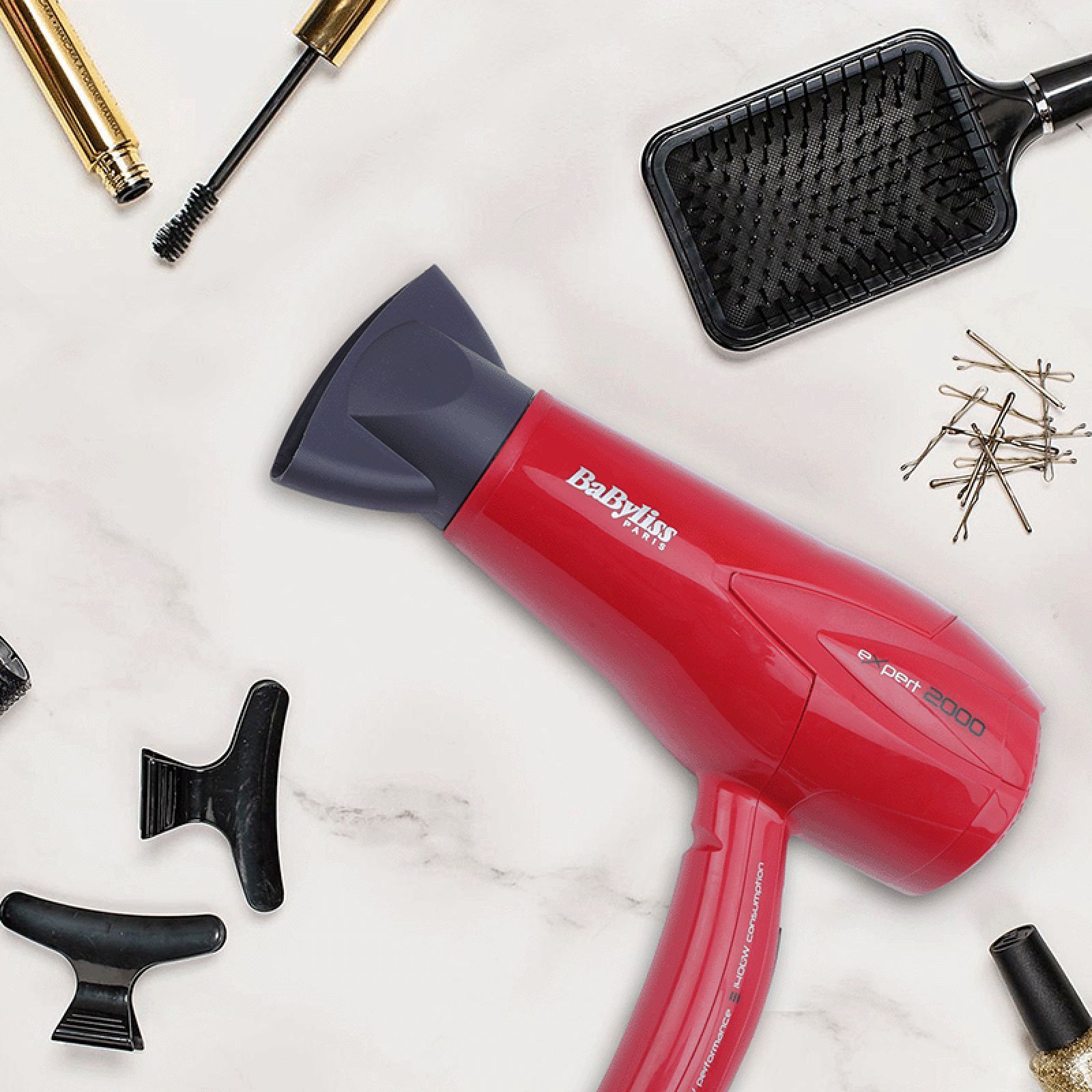 BaByliss D302RE Hair Dryer with 3 Heat Settings (Narrow Centre Nozzle, Red)_6