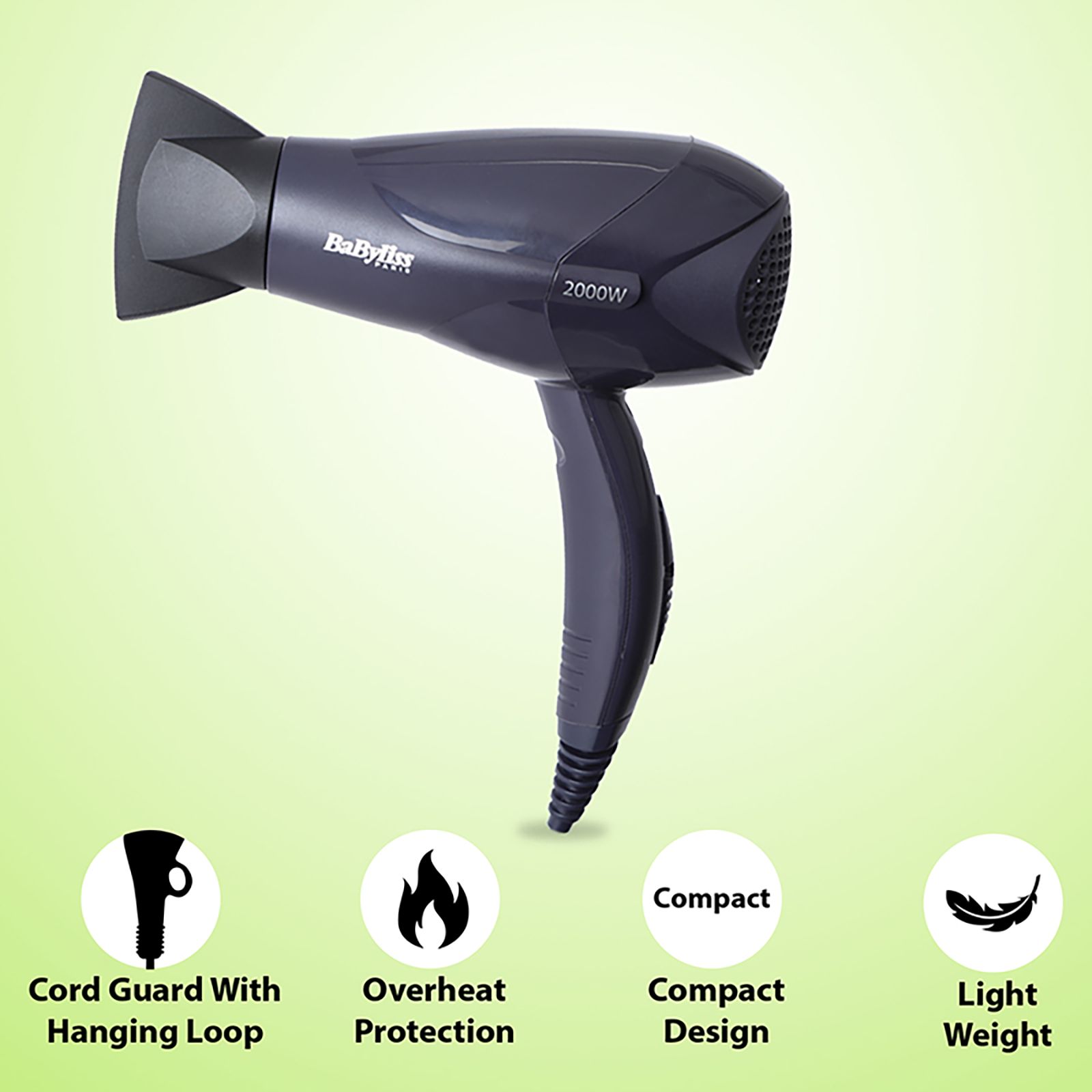 BaByliss D212E Hair Dryer with 2 Heat Settings and Cool Shot (Fast Drying, Black)_7
