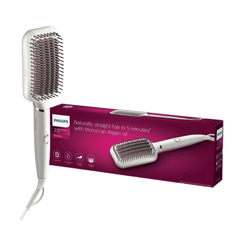 PHILIPS Advanced Hair Straightening Brush with Thermo Protect Technology (Pearl White) PHILIPS Advanced Hair Straightening Brush with Thermo Protect Technology (Pearl White)_6