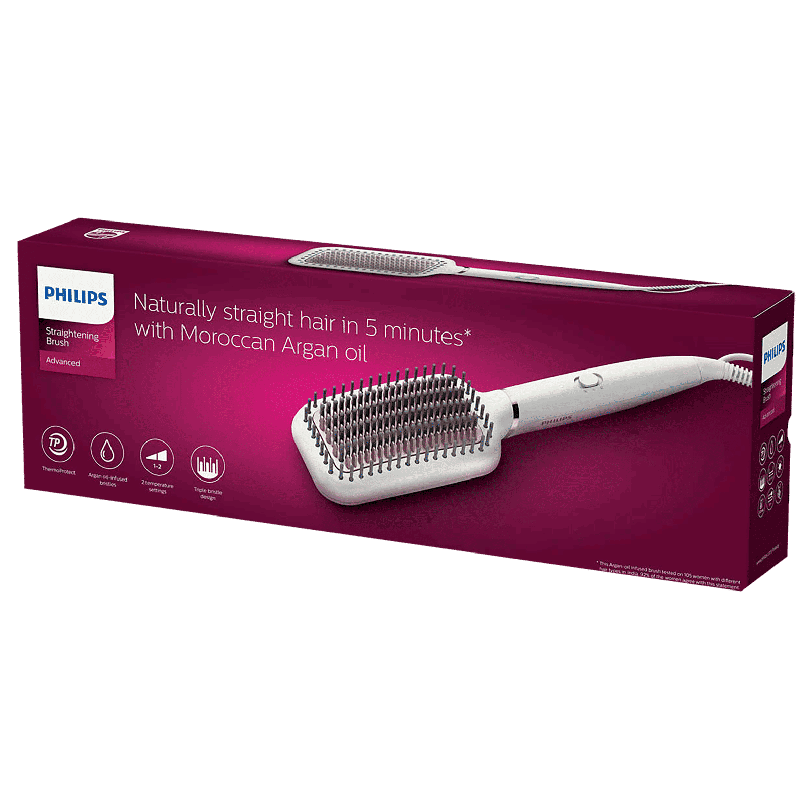 PHILIPS Advanced Hair Straightening Brush with Thermo Protect Technology (Pearl White) PHILIPS Advanced Hair Straightening Brush with Thermo Protect Technology (Pearl White)_5