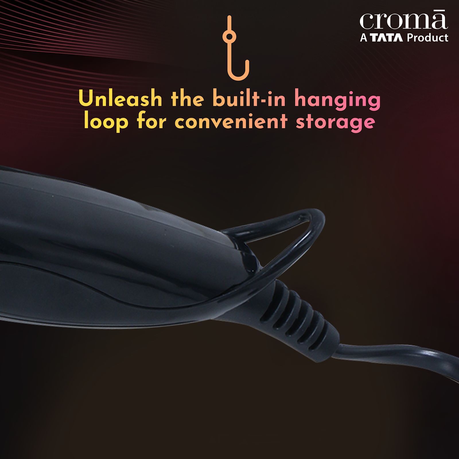 Croma Hair Dryer with 2 Heat Settings & Cool Shot (Built-in Thermostat & Thermal Fuse, Black)_7