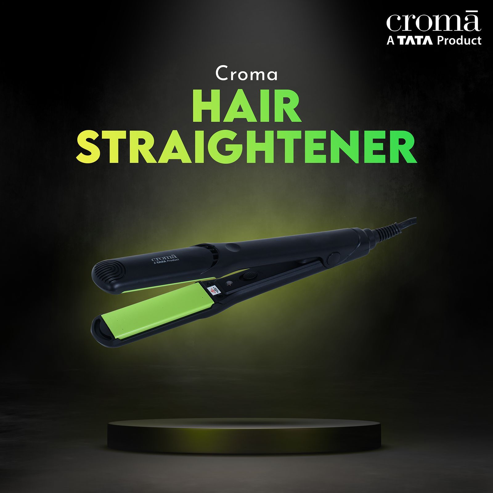 Croma Hair Straightener with Faster Heating (Ceramic Coated Plates, Black)_4
