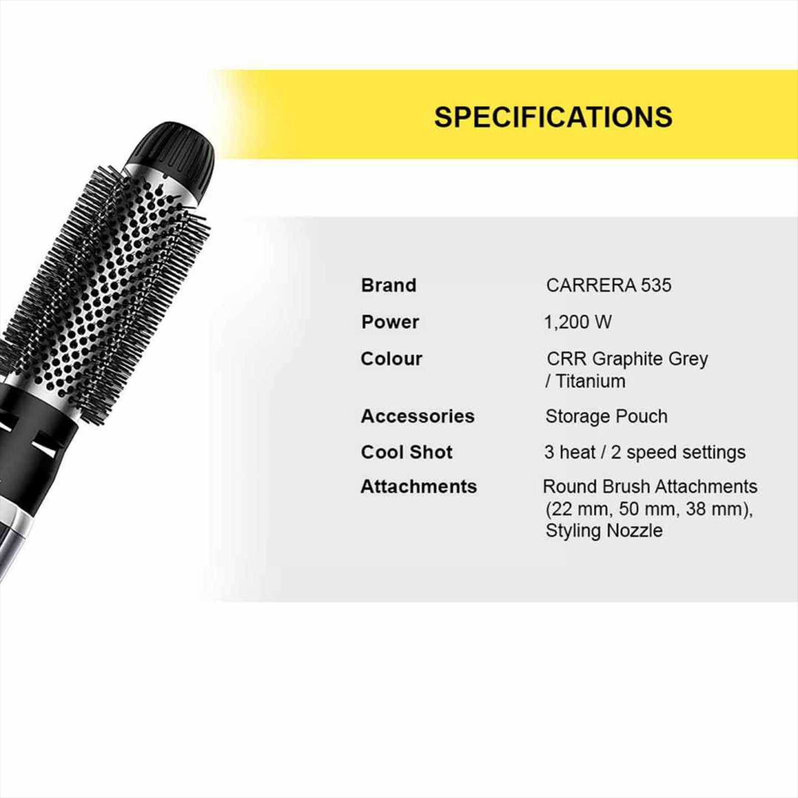 CARRERA Professional 2-in-1 Hair Styler with Ionic Technology (Even Heat Distribution, Graphite Grey & Titanium)_8