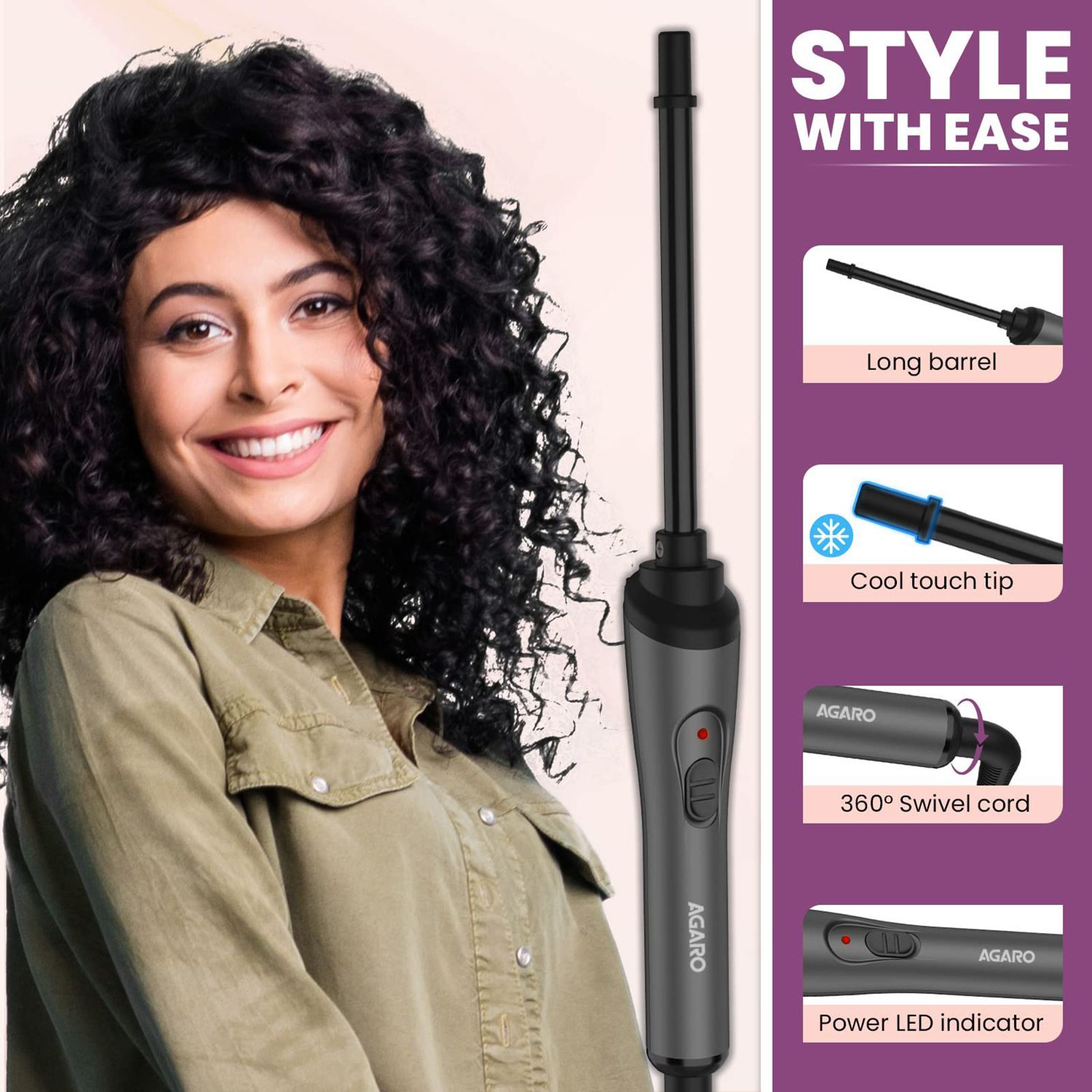 AGARO HC8001 Hair Styler with Ceramic Coated Plates (Cool Touch Tip, Black)_6