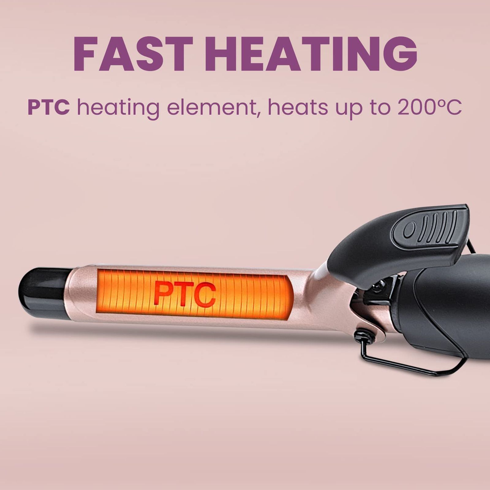 AGARO HC7001 Hair Styler with Tourmaline Infused Ceramic Plates (Cool Touch Tip, Black & Rose Gold)_4