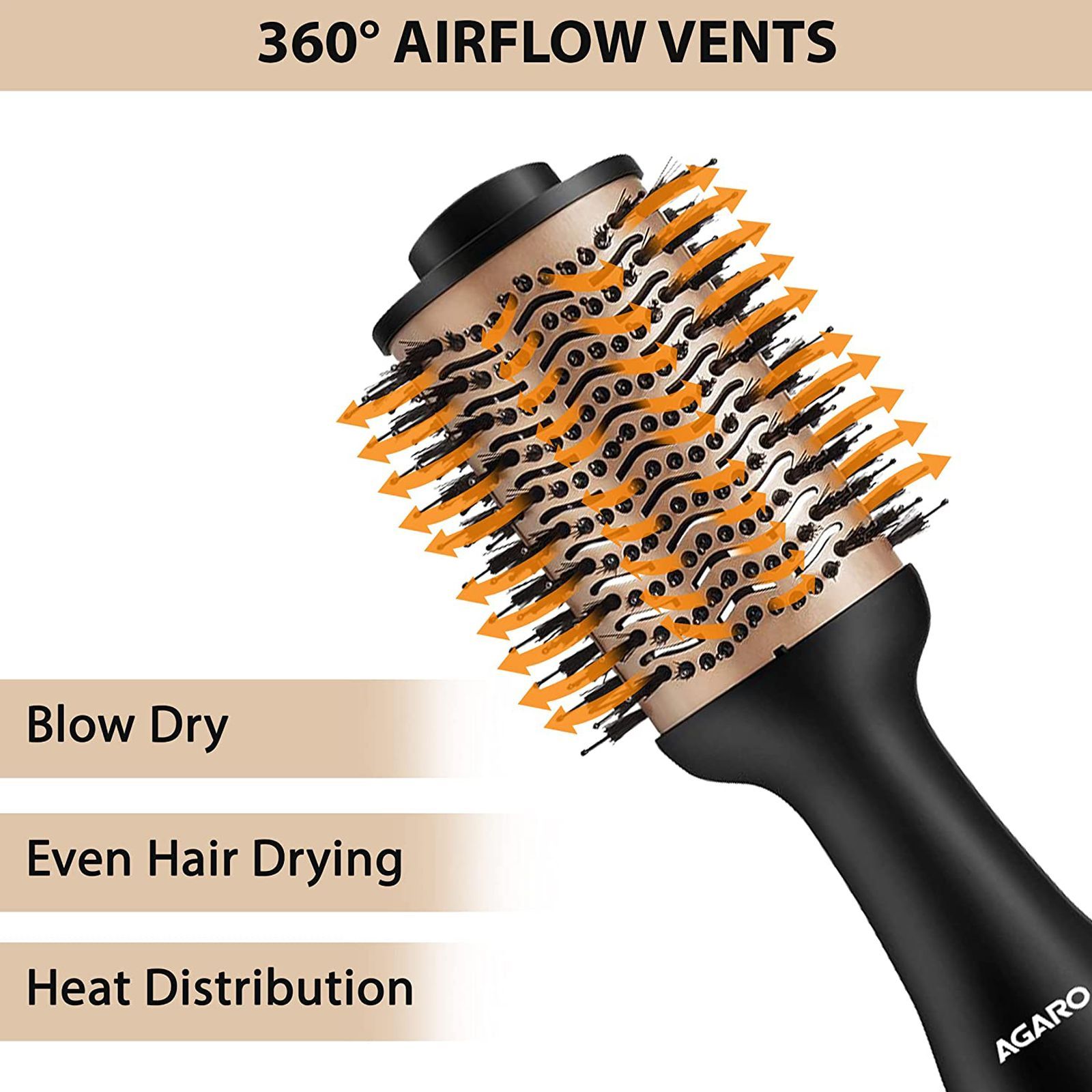 AGARO HV2179 Hair Dryer with 3 Heat Settings (Ionic Technology, Rose Gold & Black)_5