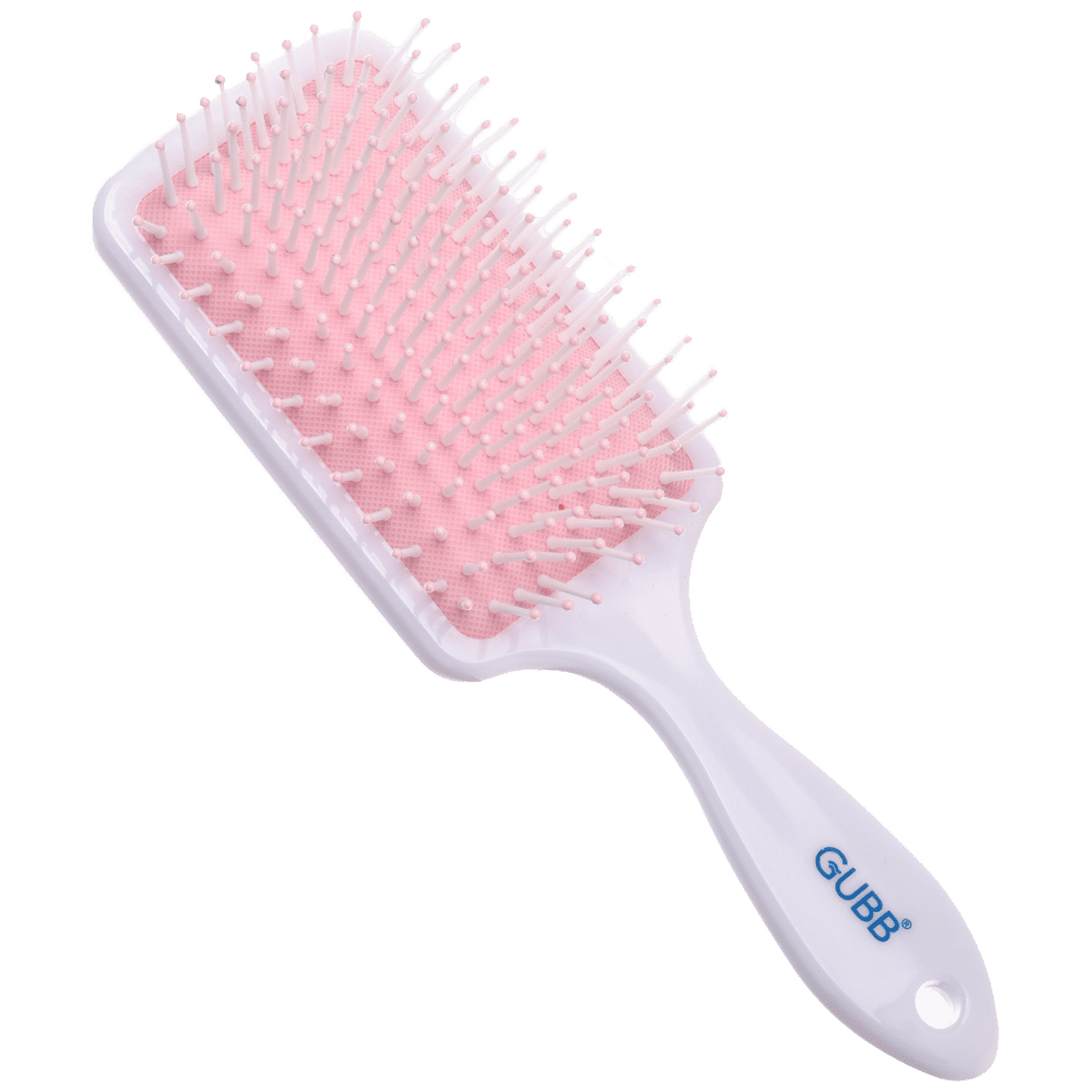 GUBB TG000529 Hair Styler with Ball Tipped Bristles (Flexible Cushion Base, White & Pink)_1