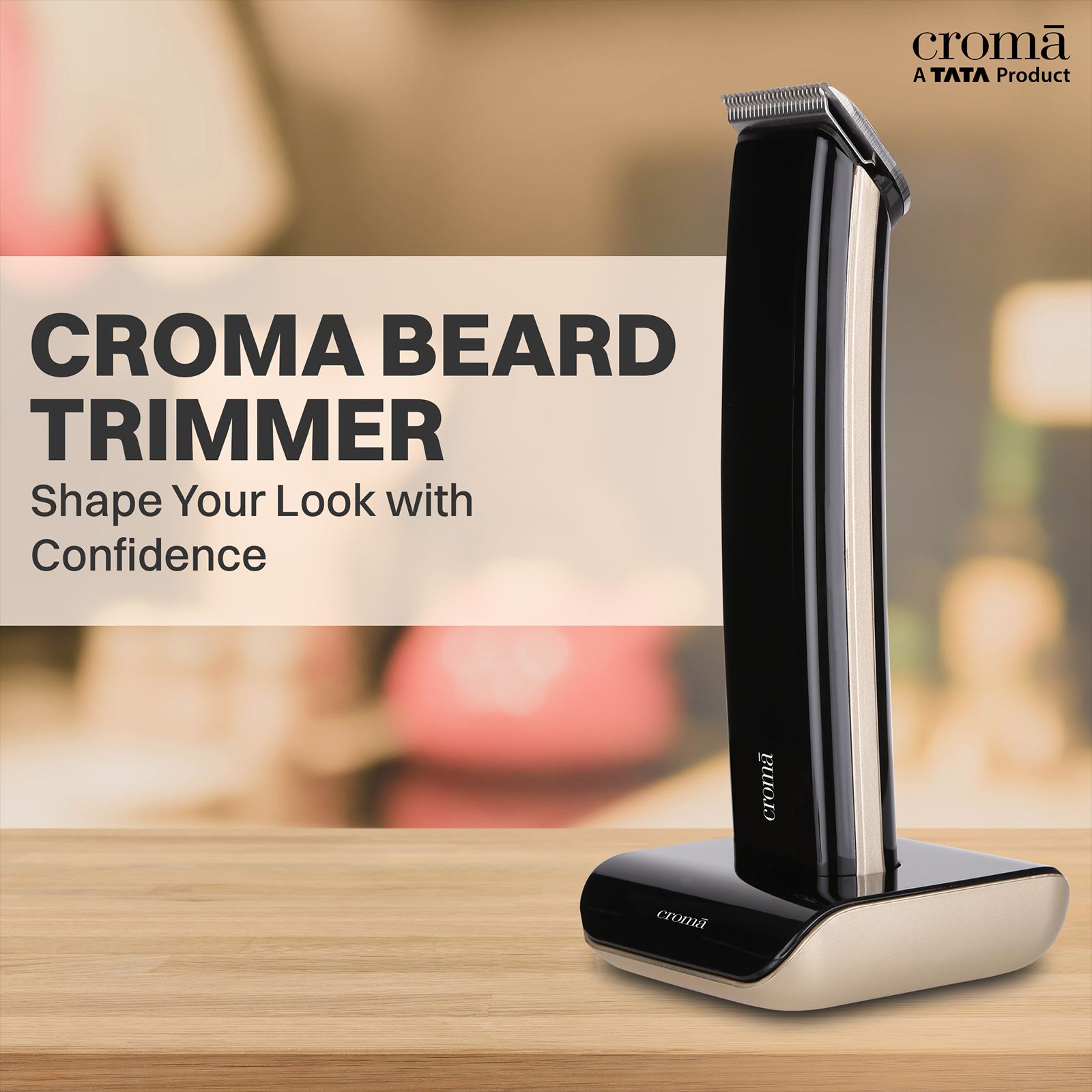 Croma 4 in 1 Rechargeable Cordless Wet and Dry Trimmer for Beard for Men (90mins Runtime, Self Sharpening Technology, Black) Croma 4 in 1 Rechargeable Cordless Wet and Dry Trimmer for Beard for Men (90mins Runtime, Self Sharpening Technology, Black)_8