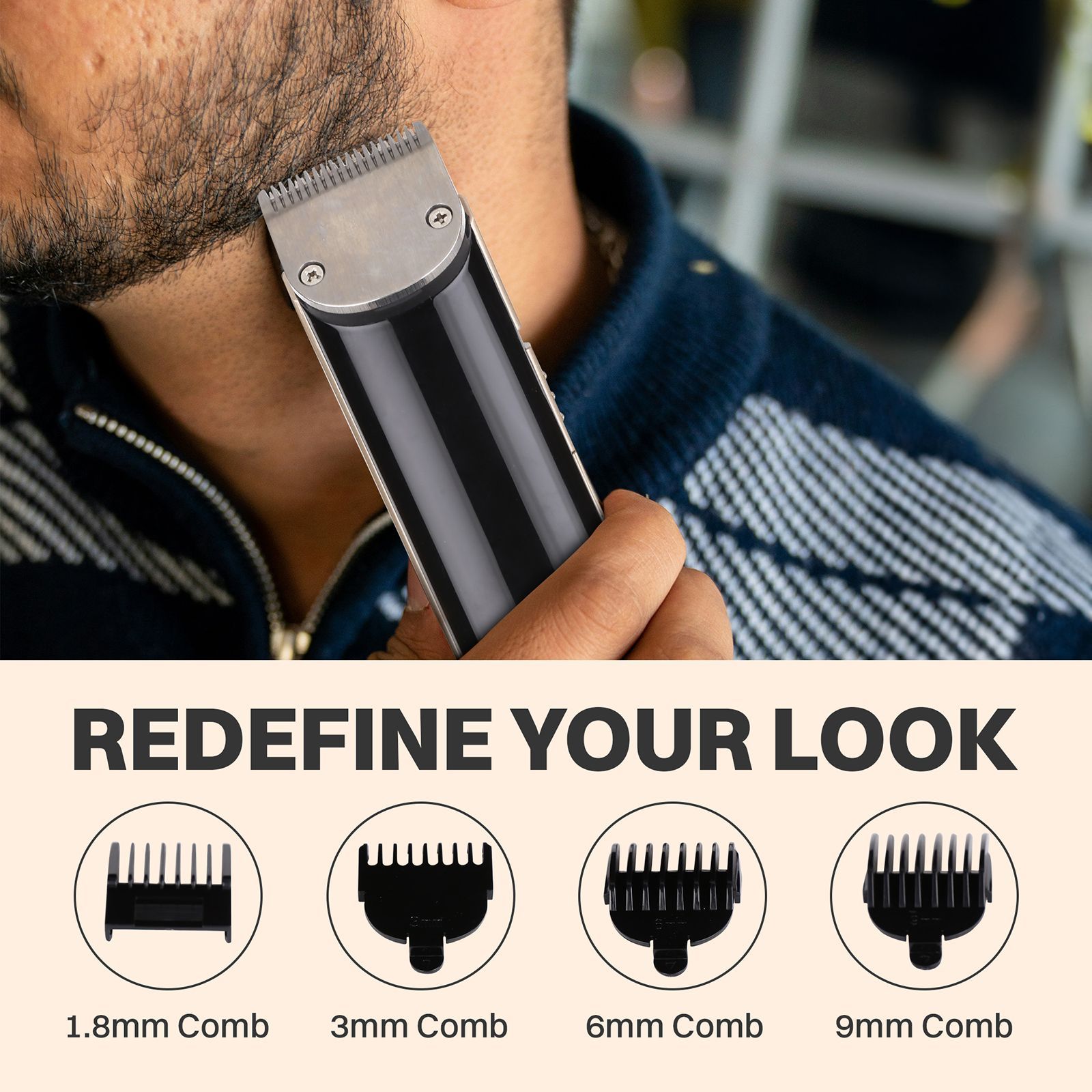 Croma 4 in 1 Rechargeable Cordless Wet and Dry Trimmer for Beard for Men (90mins Runtime, Self Sharpening Technology, Black) Croma 4 in 1 Rechargeable Cordless Wet and Dry Trimmer for Beard for Men (90mins Runtime, Self Sharpening Technology, Black)_11