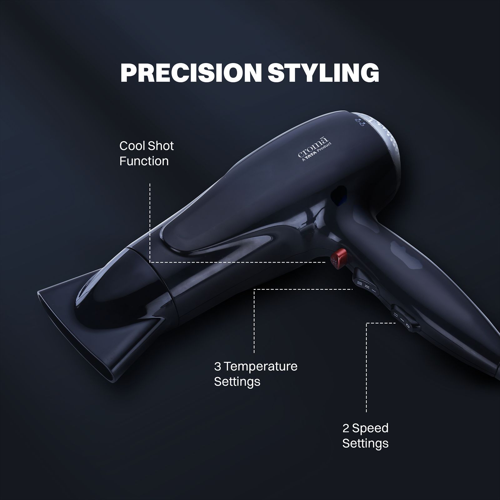 Croma Hair Dryer with 3 Heat Setting and Cool Shot Function (Overload function, Black)_11