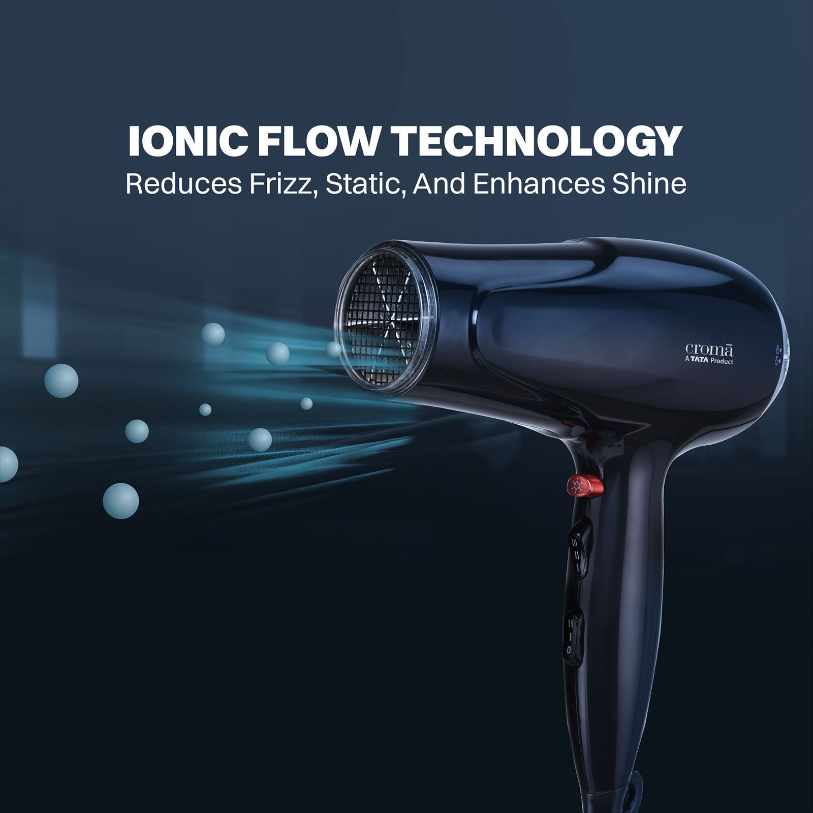 Croma Hair Dryer with 3 Heat Setting and Cool Shot Function (Overload function, Black)_12