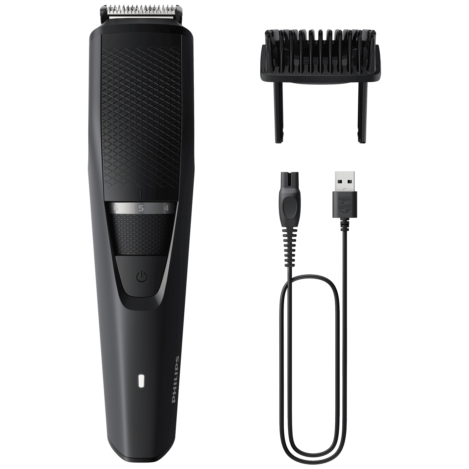 PHILIPS BT3302/15 Rechargeable Cordless Dry Trimmer for Beard and Body with 10 Length Settings for Men (60mins Runtime, Stainless Steel Blade, Black and Grey)_1