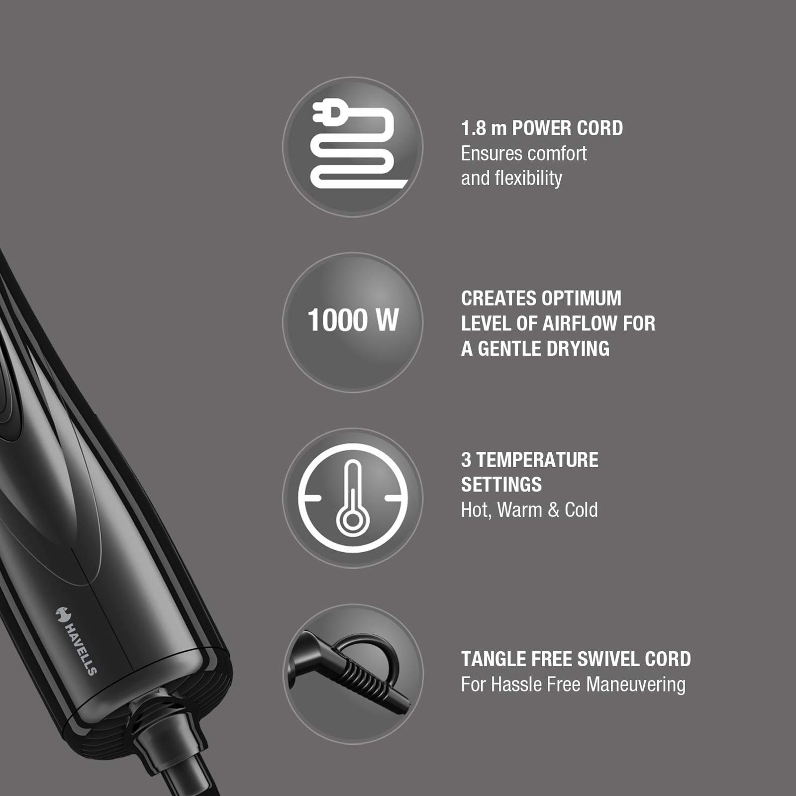 HAVELLS HC4085 5-in-1 Hair Styler with 3 Temperature Settings (Optimum Drying, Black) HAVELLS HC4085 5-in-1 Hair Styler with 3 Temperature Settings (Optimum Drying, Black)_3