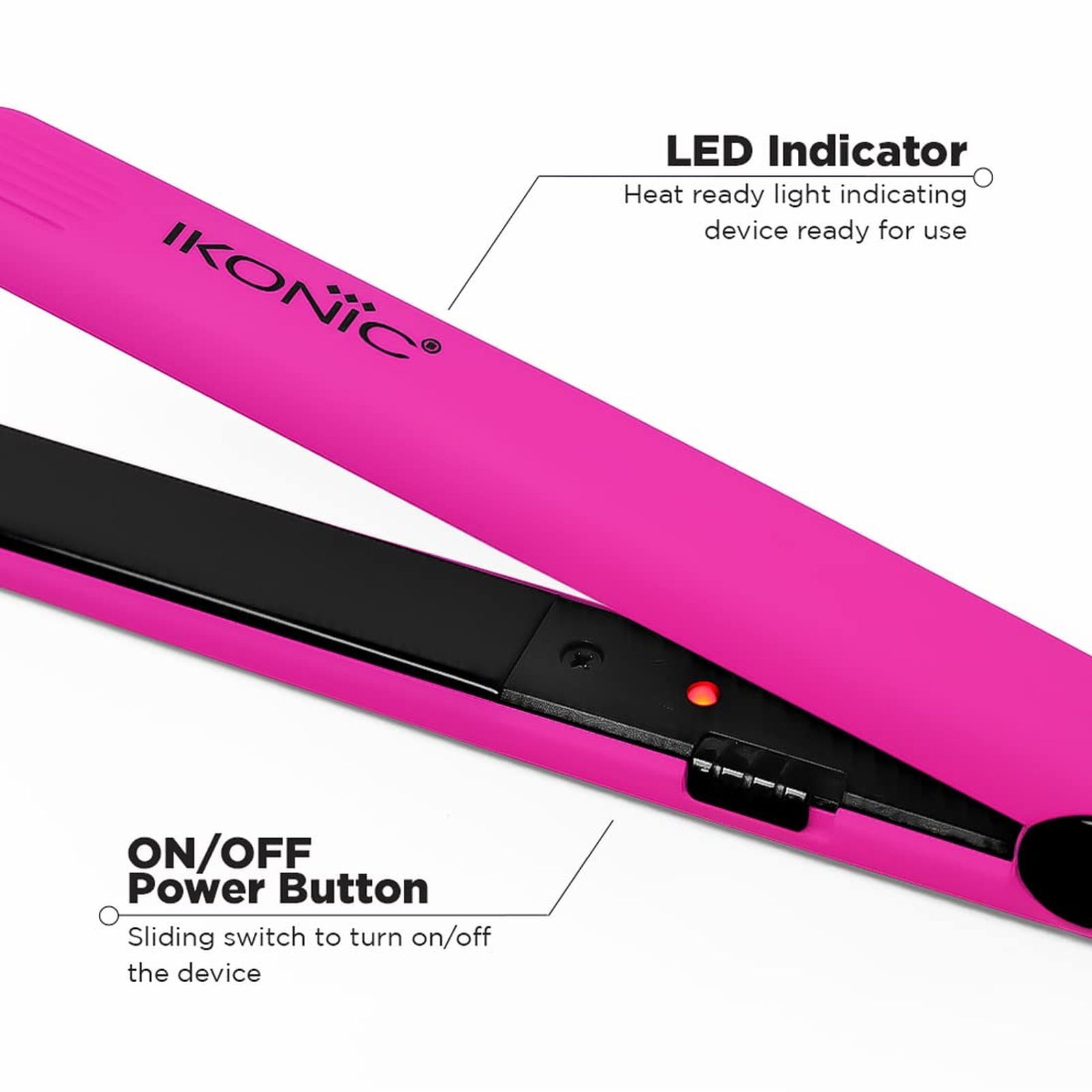 Ikonic Mini Hair Straightener with Ionic Technology (Ceramic Plates, Pink)_9