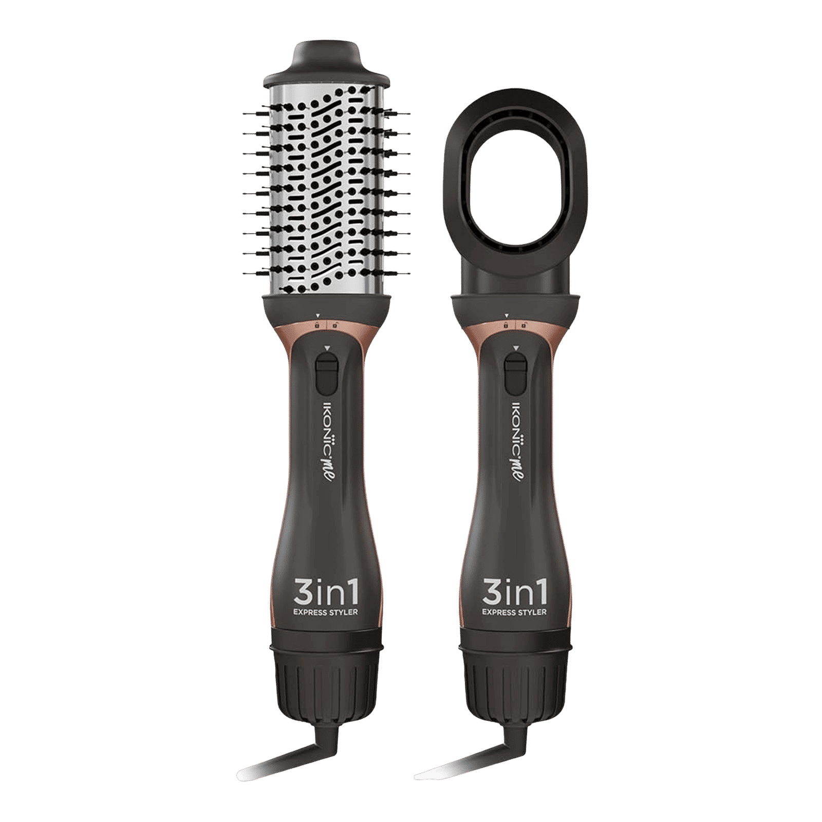 Ikonic Express 3-in-1 Hair Styler with Volumizer (Ceramic Titanium Coated Barrel, Black)_1