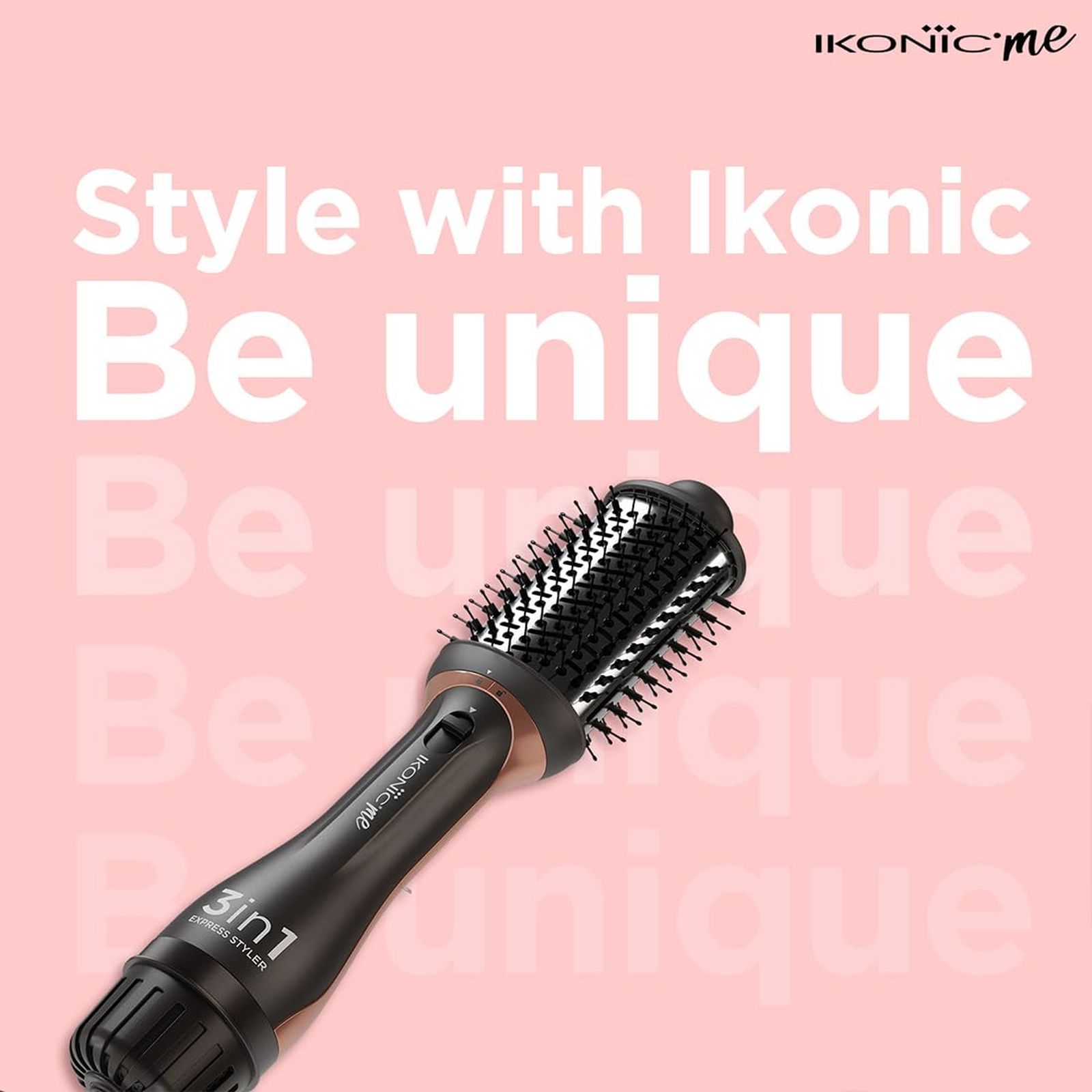 Ikonic Express 3-in-1 Hair Styler with Volumizer (Ceramic Titanium Coated Barrel, Black)_9