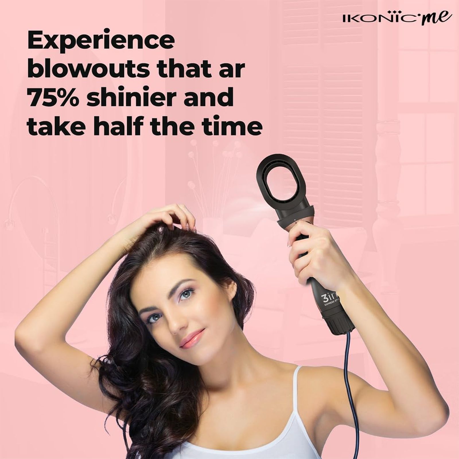 Ikonic Express 3-in-1 Hair Styler with Volumizer (Ceramic Titanium Coated Barrel, Black)_5