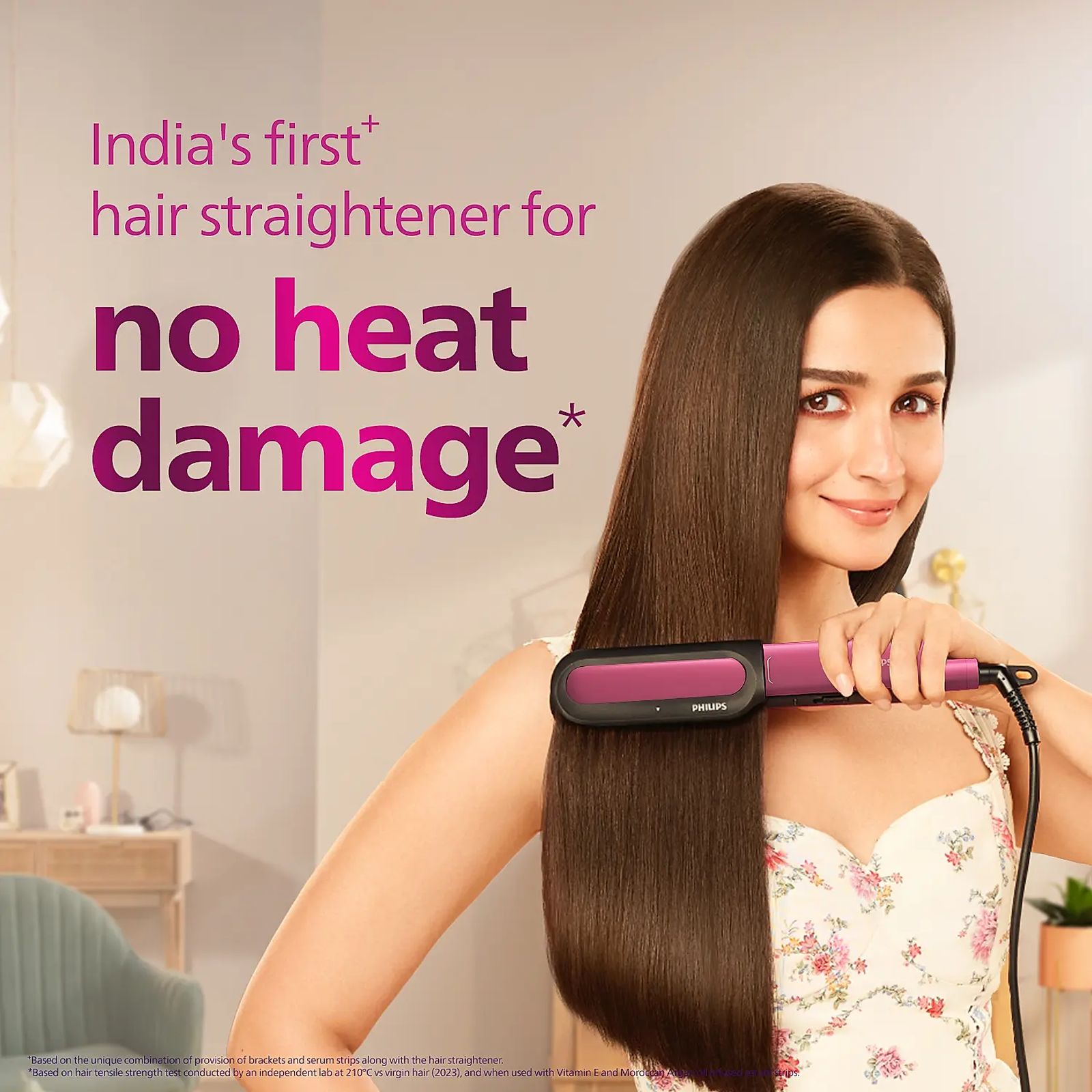 PHILIPS BHS522/00 Hair Straightener with Heat Protection (Ceramic Titanium Plates, Pink)_9