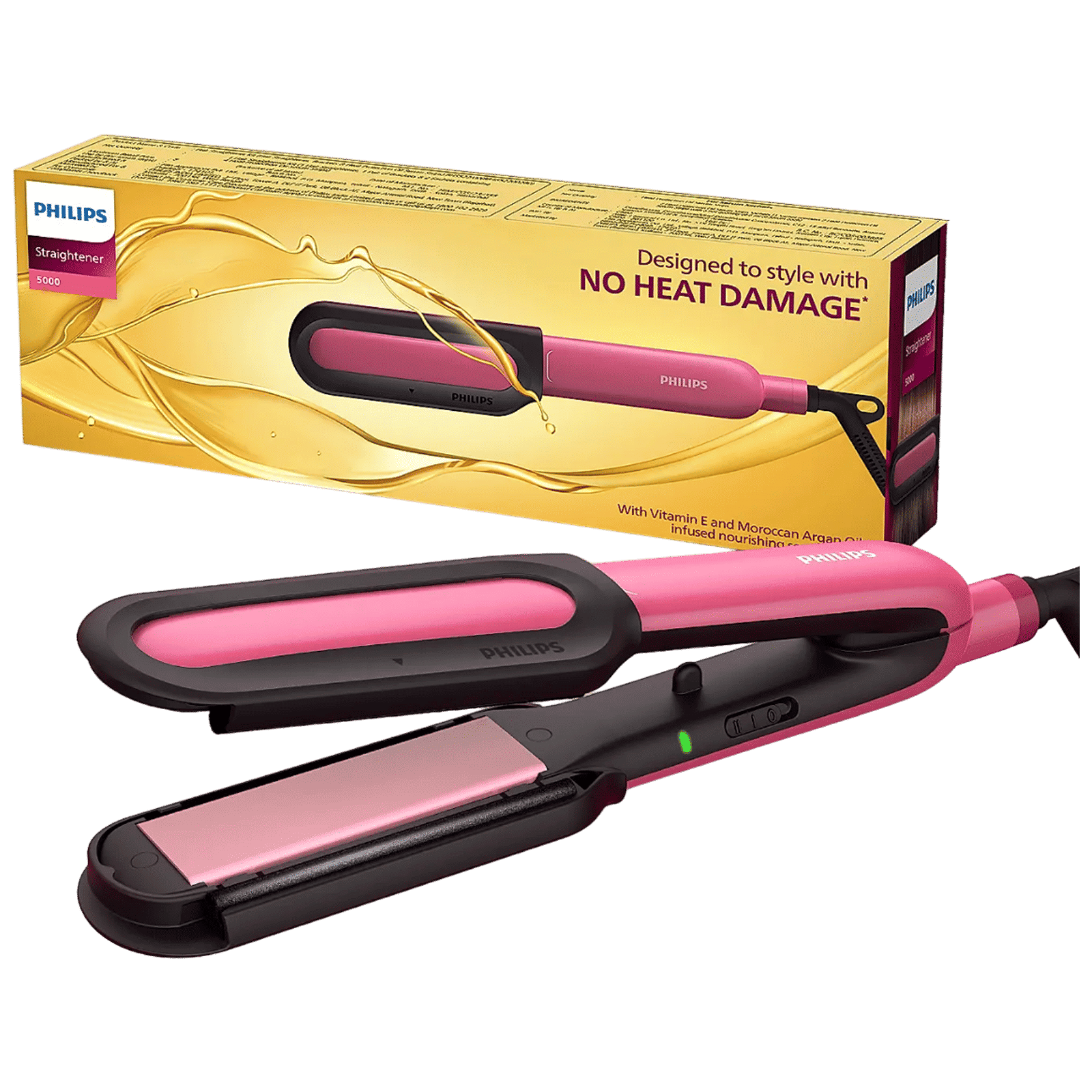 PHILIPS BHS522/00 Hair Straightener with Heat Protection (Ceramic Titanium Plates, Pink)_10