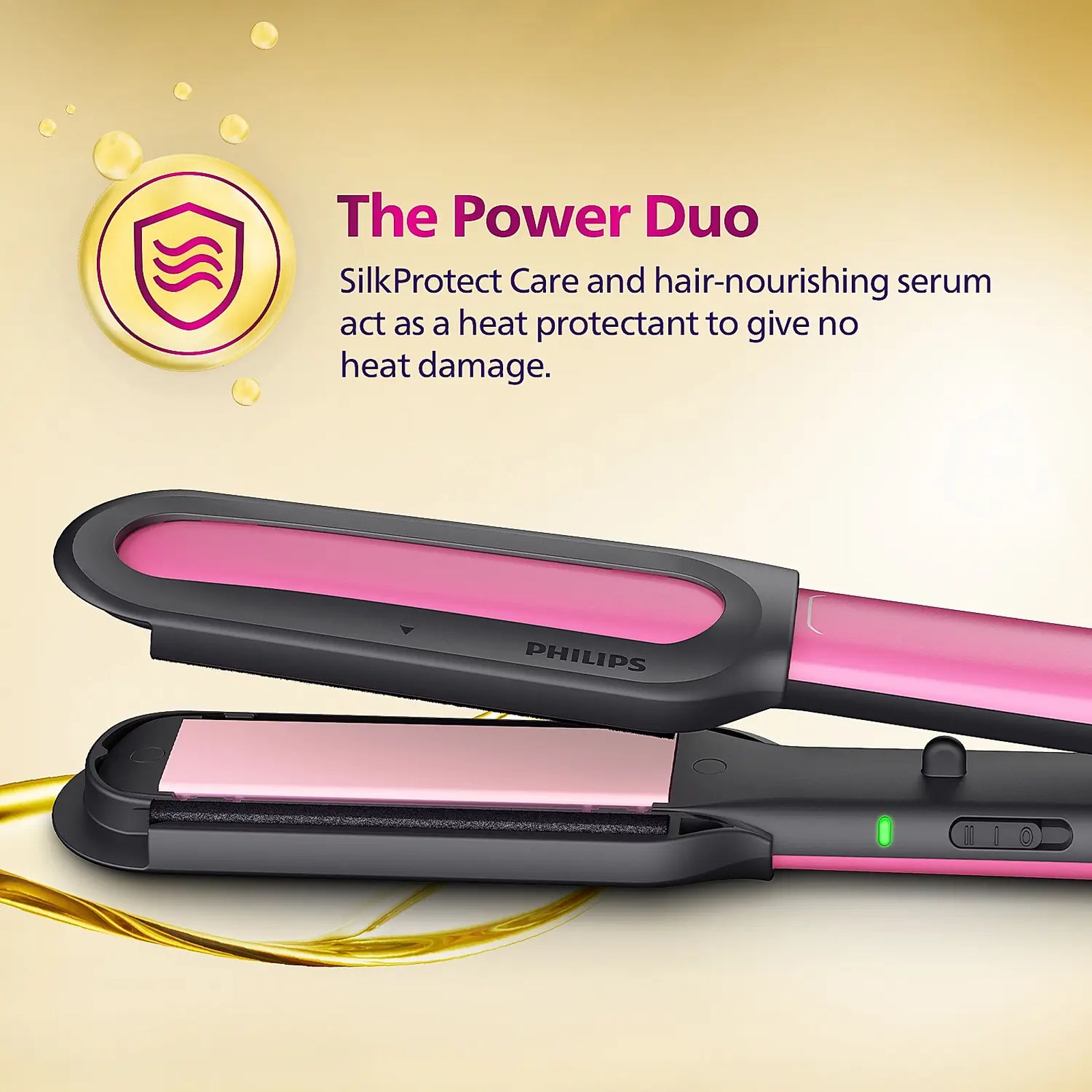 PHILIPS BHS522/00 Hair Straightener with Heat Protection (Ceramic Titanium Plates, Pink)_5