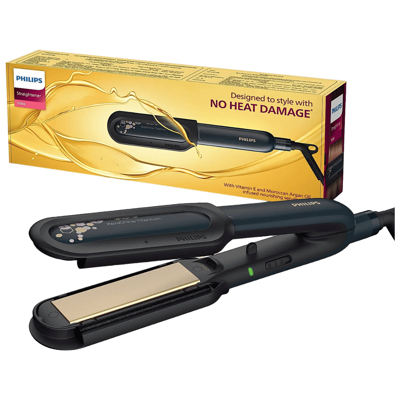 PHILIPS BHS507/40 Hair Straightener with Nourishcare Technology (Kerashine Titanium Plates, Black)_12