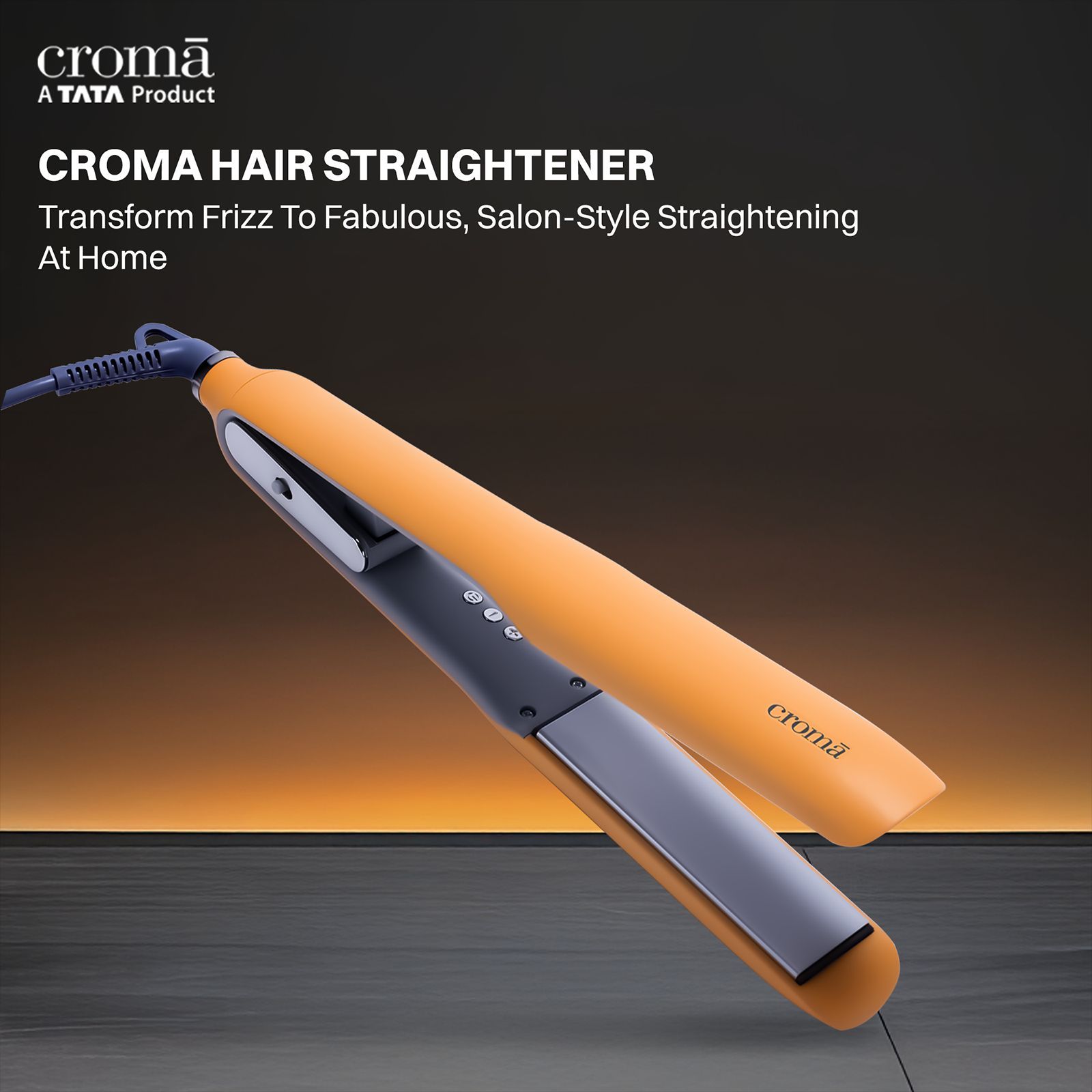 Croma Hair Straightener with Ionic Function (Ceramic Coated Plates, Yellow)_8