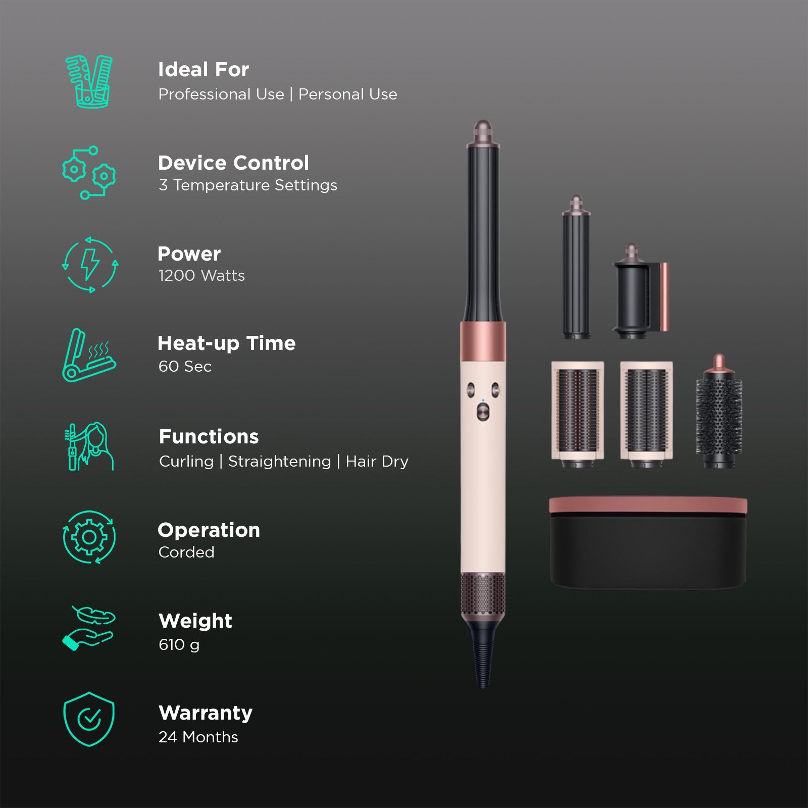 dyson Airwrap Hair Styler with Cold Shot (Digital Motor V9, Prussian Blue and Rich Copper) dyson Airwrap Hair Styler with Cold Shot (Digital Motor V9, Prussian Blue and Rich Copper)_3