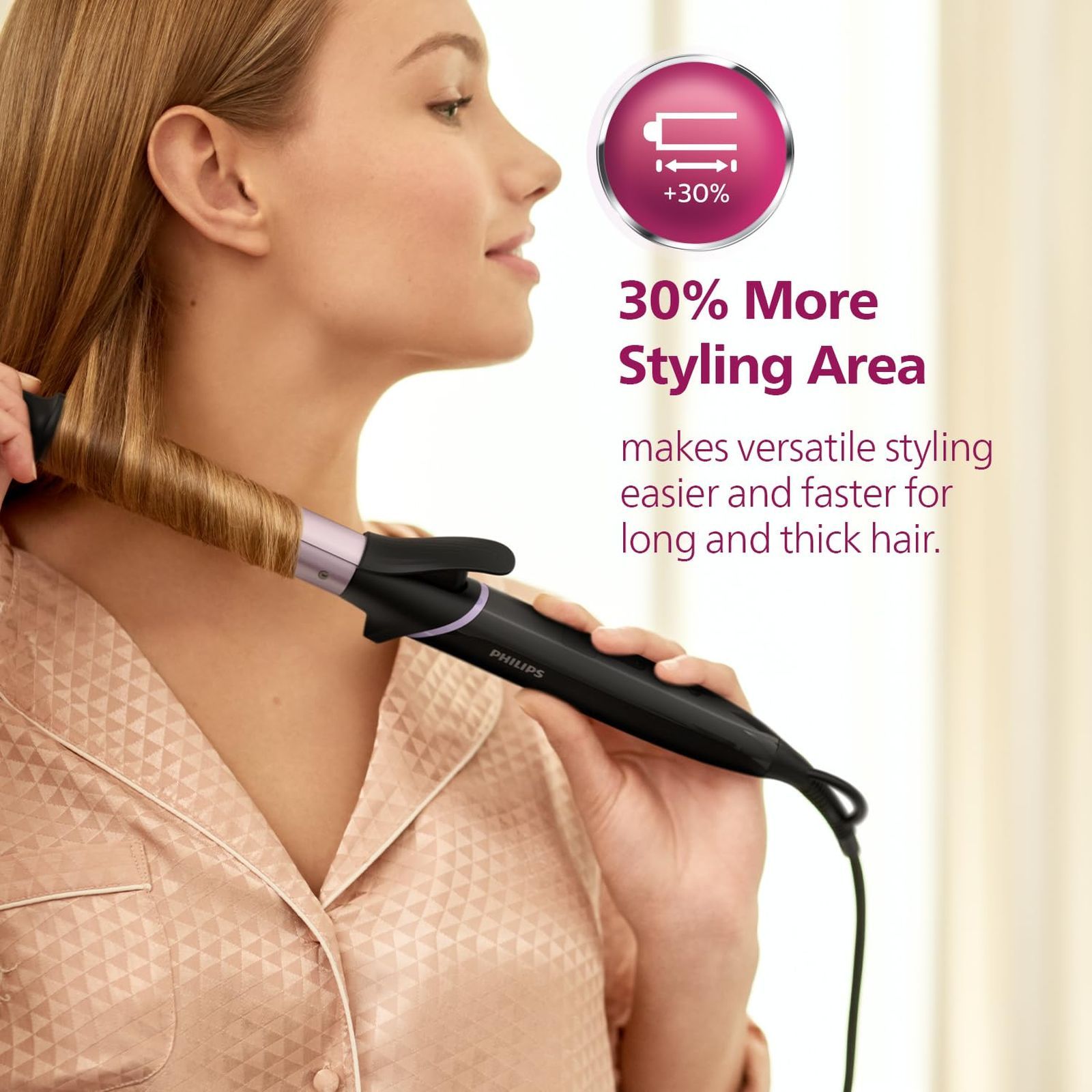 PHILIPS BHB864/00 Hair Curler with 8 Temperature Settings (Ceramic Tourmaline Plate, Black)_6