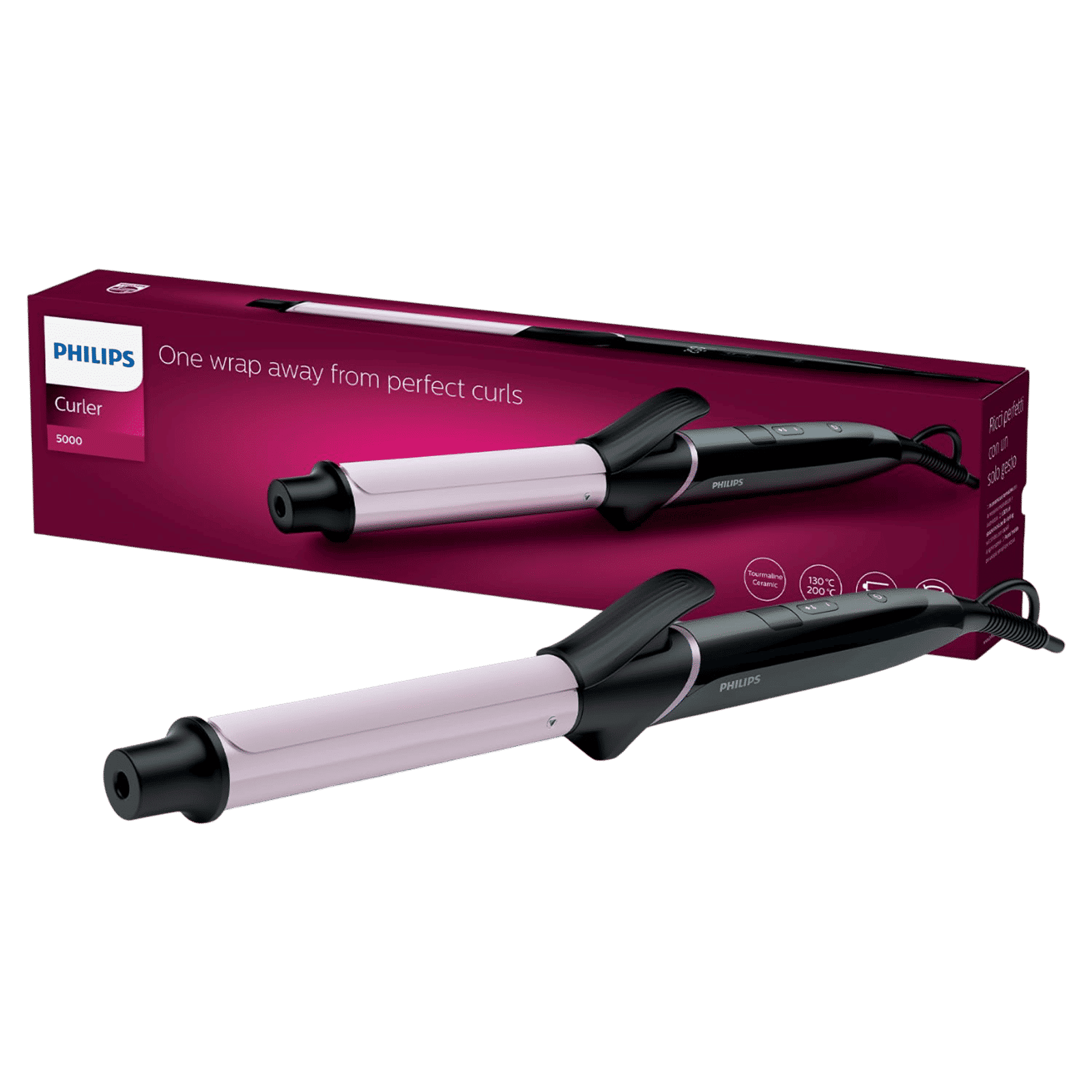 PHILIPS BHB864/00 Hair Curler with 8 Temperature Settings (Ceramic Tourmaline Plate, Black)_1