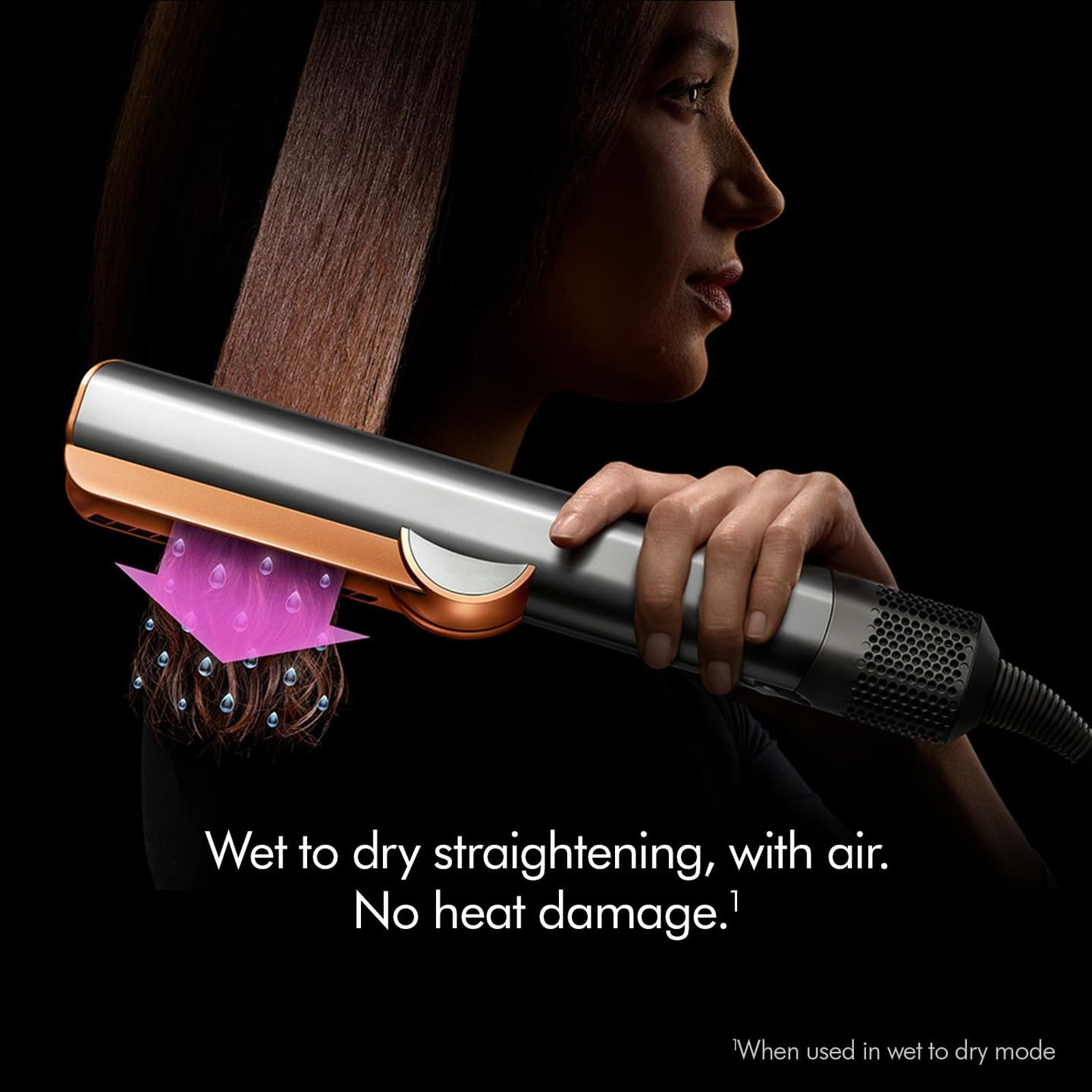 dyson Airstrait Hair Straightener with Wet & Dry Modes (Red Velvet and Gold)_6