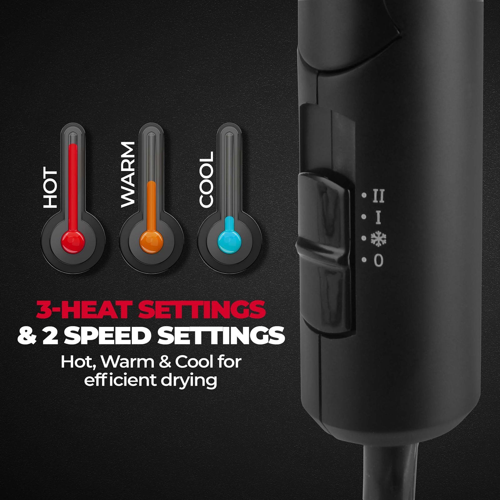 BEARDO Styling Gun Hair Dryer with 3 Heat Settings & Cool Flow (Thermo-Protect Technology, Black)_7