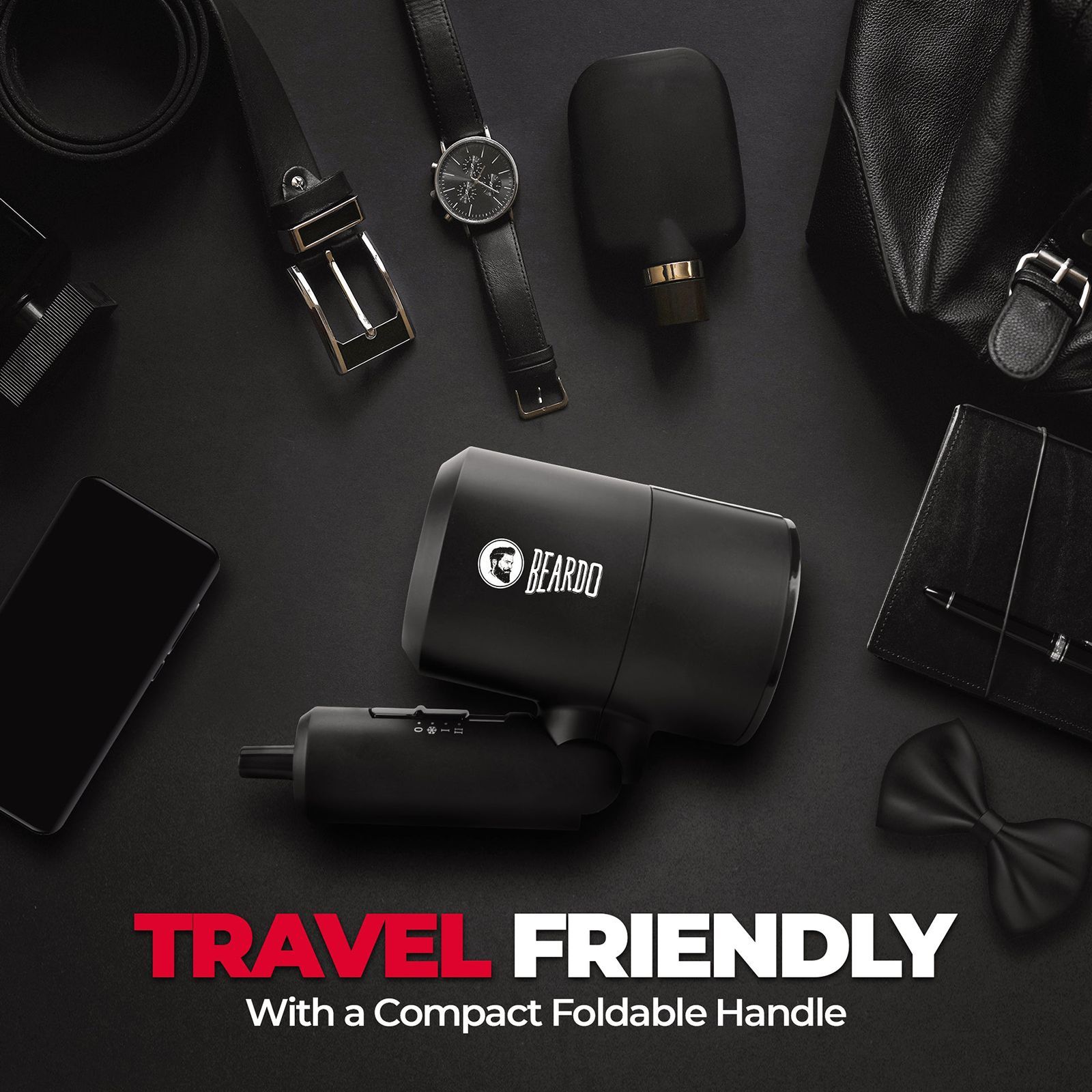 BEARDO Styling Gun Hair Dryer with 3 Heat Settings & Cool Flow (Thermo-Protect Technology, Black)_8