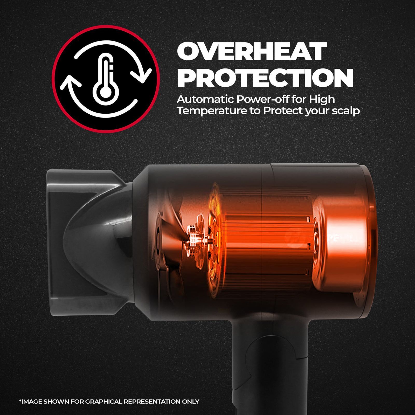 BEARDO Styling Gun Hair Dryer with 3 Heat Settings & Cool Flow (Thermo-Protect Technology, Black)_9