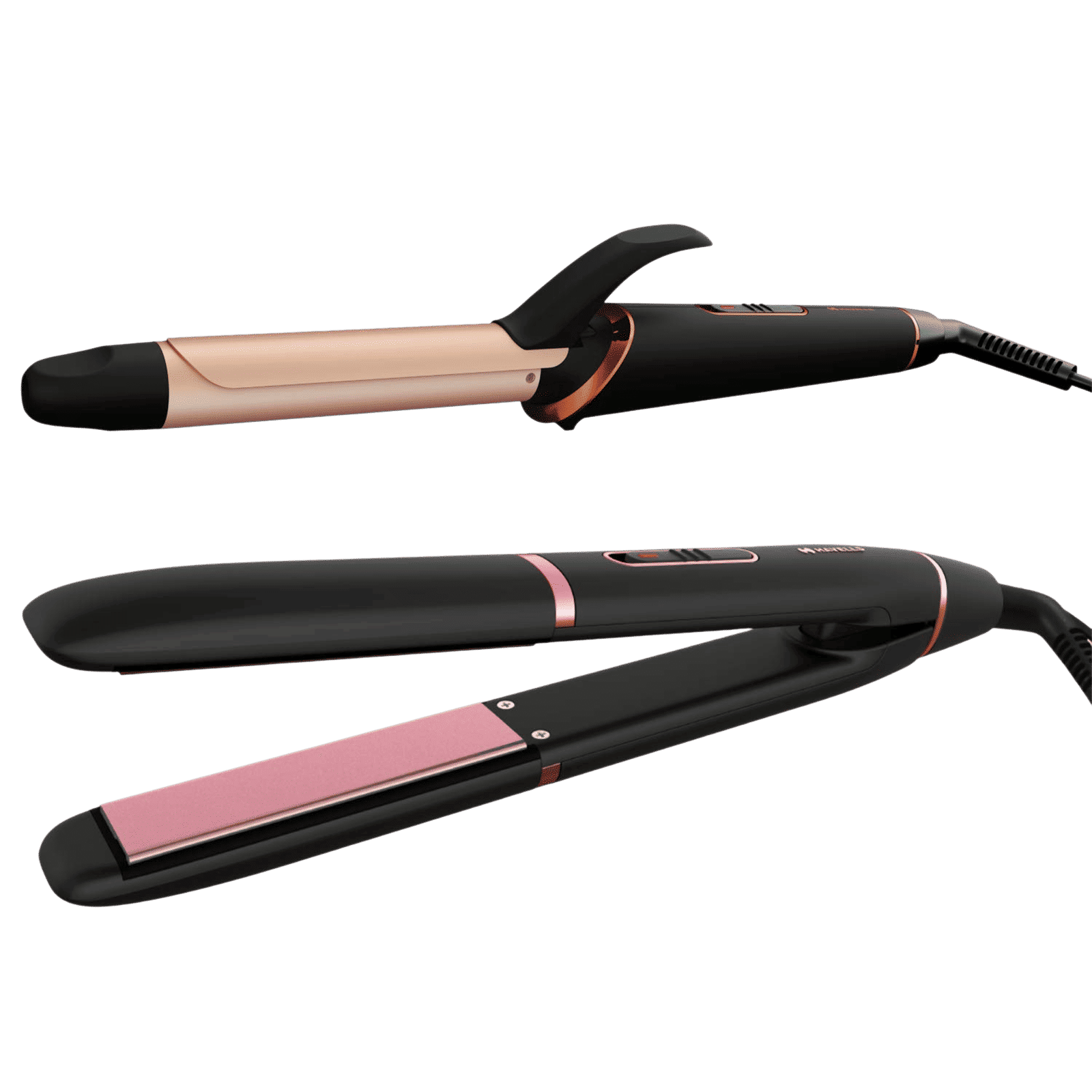 HAVELLS HC4055 2-in-1 Hair Straightener & Curler with Plate Lock Function (Floating Ceramic Coated Plates, Black & Chrome)_1
