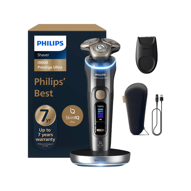 Philips i9000 Prestige Ultra Rechargeable Cordless Electric Shaver for Face & Neck for Men (60mins Runtime, Skin IQ Pro Technology, Dark Slate) Philips i9000 Prestige Ultra Rechargeable Cordless Electric Shaver for Face & Neck for Men (60mins Runtime, Skin IQ Pro Technology, Dark Slate)_1