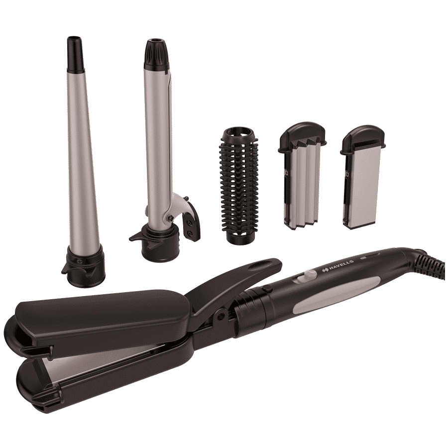 HAVELLS Supersonic 5-in-1 Hair Styler with 2 Temperature Settings (LED Indicator, Black)_1