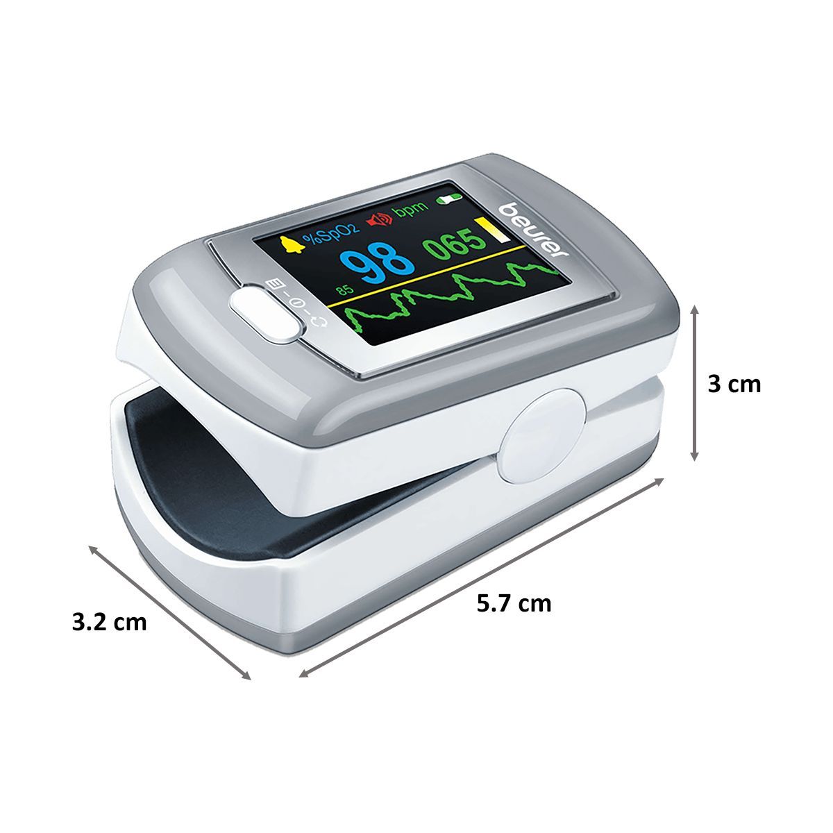beurer Pulse Oximeter (XL Colour Display, PO80, Grey)_2