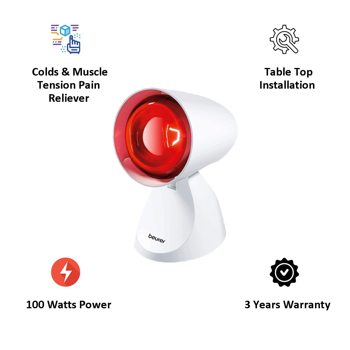 beurer Infrared Lamp (Soothing Heat, IL11, White)_3