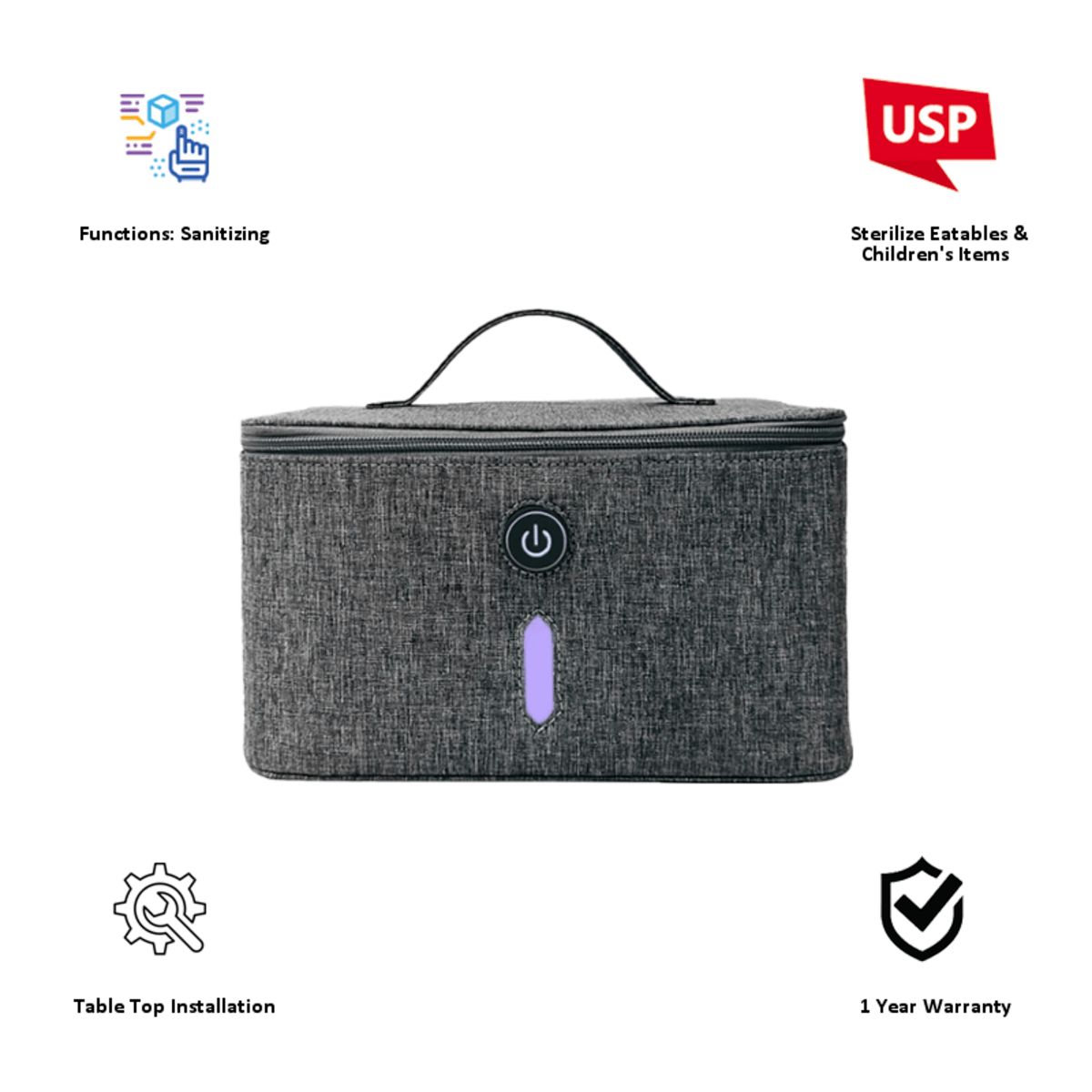 HALONIX 5 min Automatic Sterilization UV Sanitizer (Vanitizer, Grey) HALONIX 5 min Automatic Sterilization UV Sanitizer (Vanitizer, Grey)_4