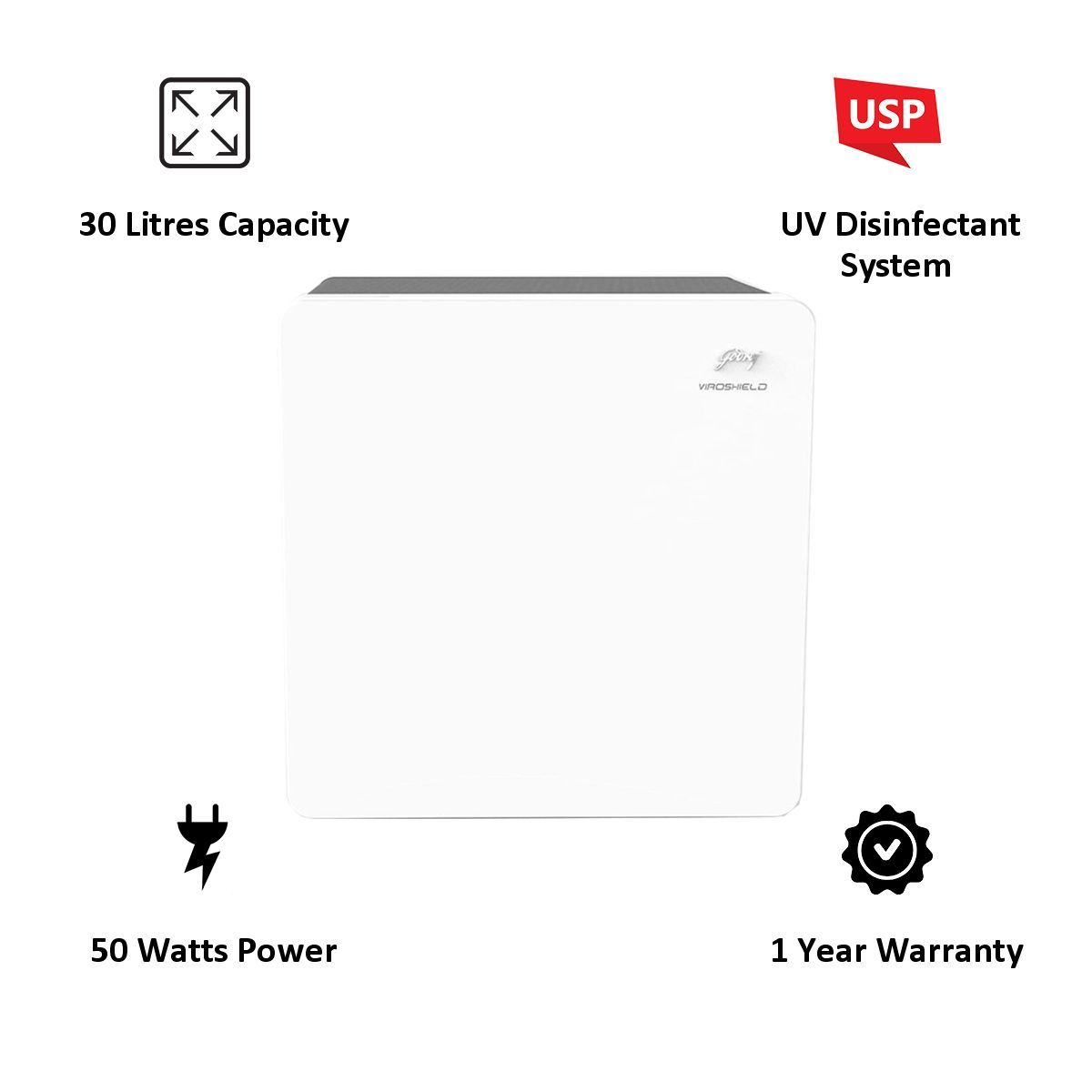 Godrej ViroShield 4.0 Electric Powered UV Disinfection System (30ltrs, 42281531SD00001, White)_7