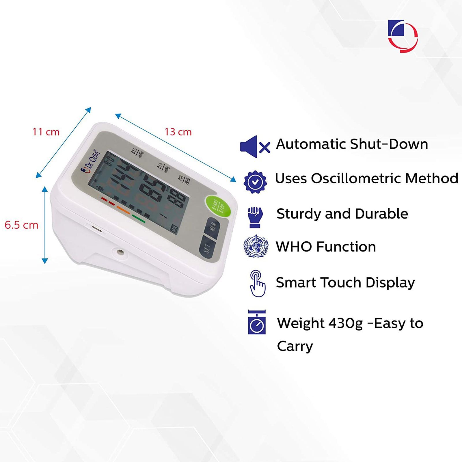 Dr. Odin LCD Blood Pressure Monitor (Auto Power Off, BSX516, White)_5