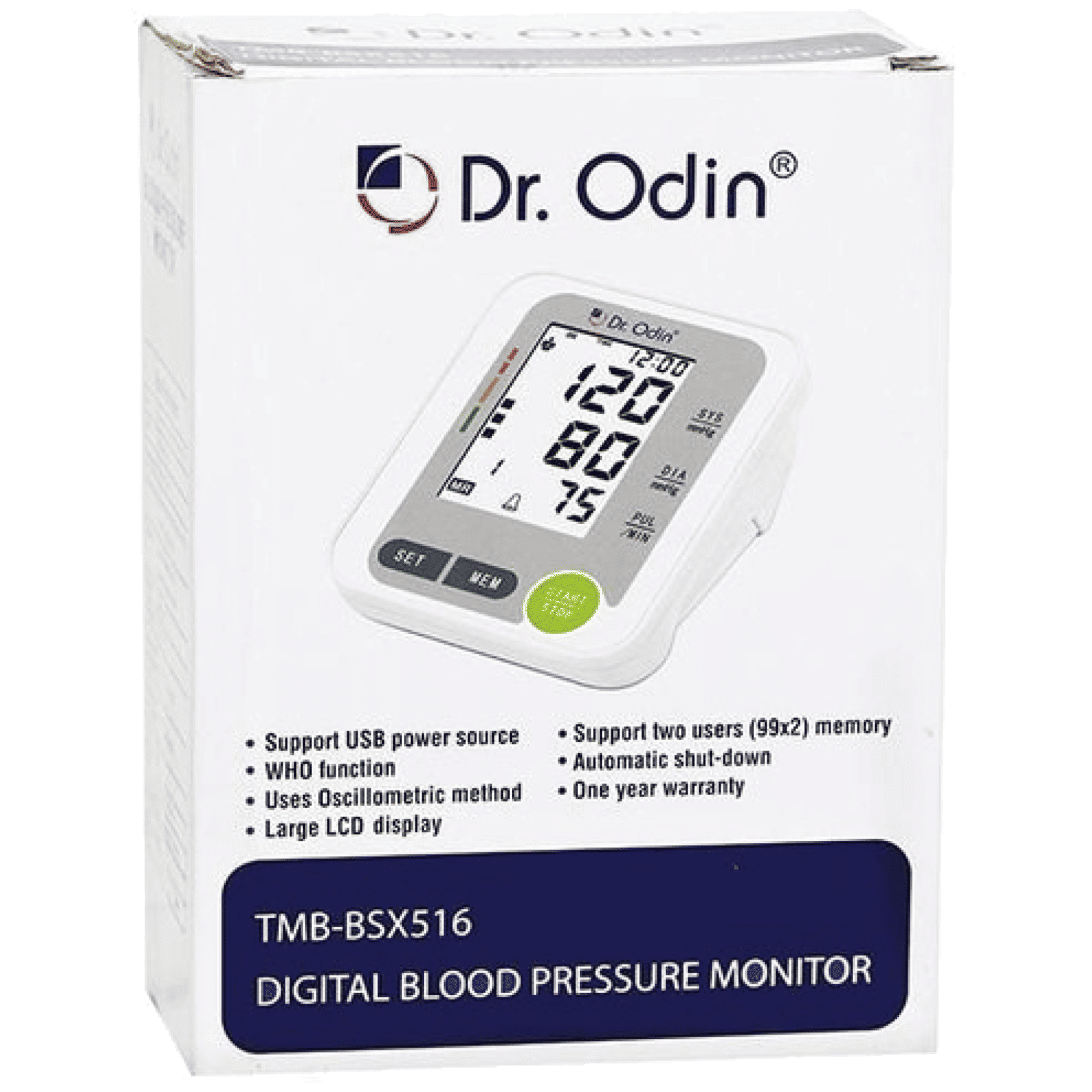 Dr. Odin LCD Blood Pressure Monitor (Auto Power Off, BSX516, White)_6