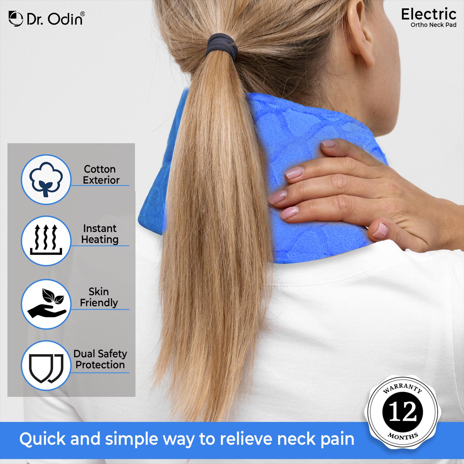 Dr. Odin Neck Heat Pad (Instant Heat Up, Neck Heating Pad, Dark Blue)_5