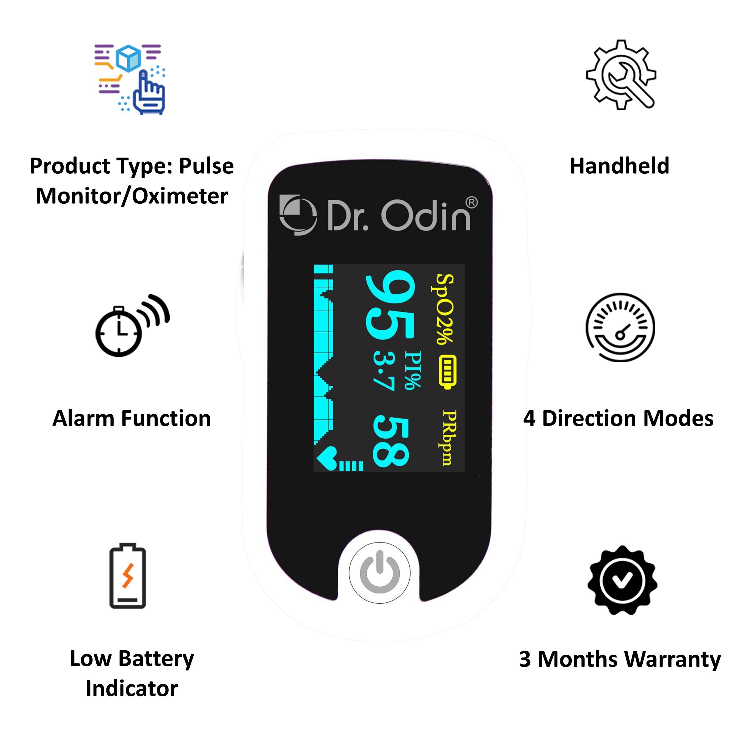 Dr. Odin OLED Pulse Monitor/Oximeter (Alarm Function, FS20E, White)_3