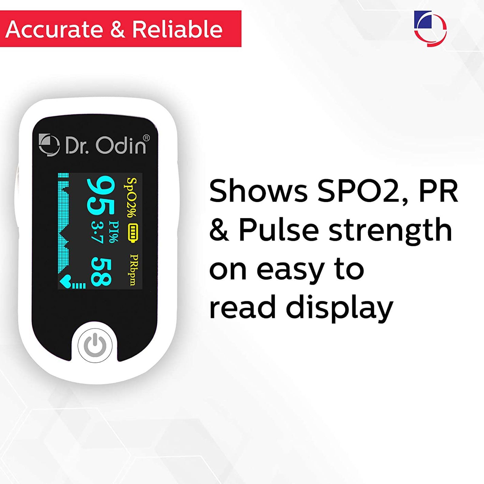 Dr. Odin OLED Pulse Monitor/Oximeter (Alarm Function, FS20E, White)_5