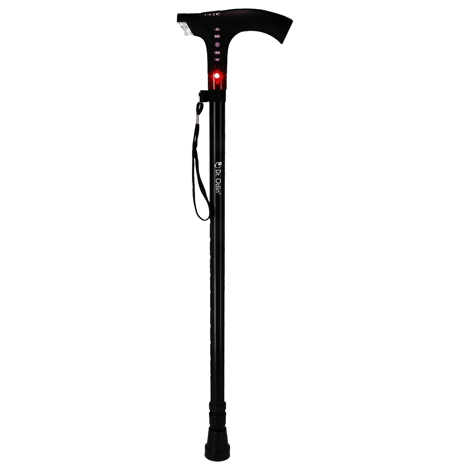 Dr. Odin Walking Stick (Emergency LED Light with Height Adjustment, 09A, Black)_1