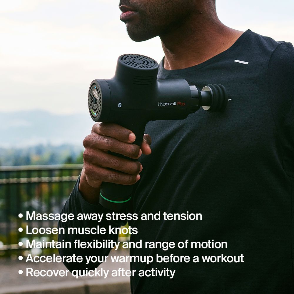 Hyperice Hypervolt Plus Arm, Legs Massager (Patented QuietGlide Technology, 3 Speed Settings, 101292, Black)_6